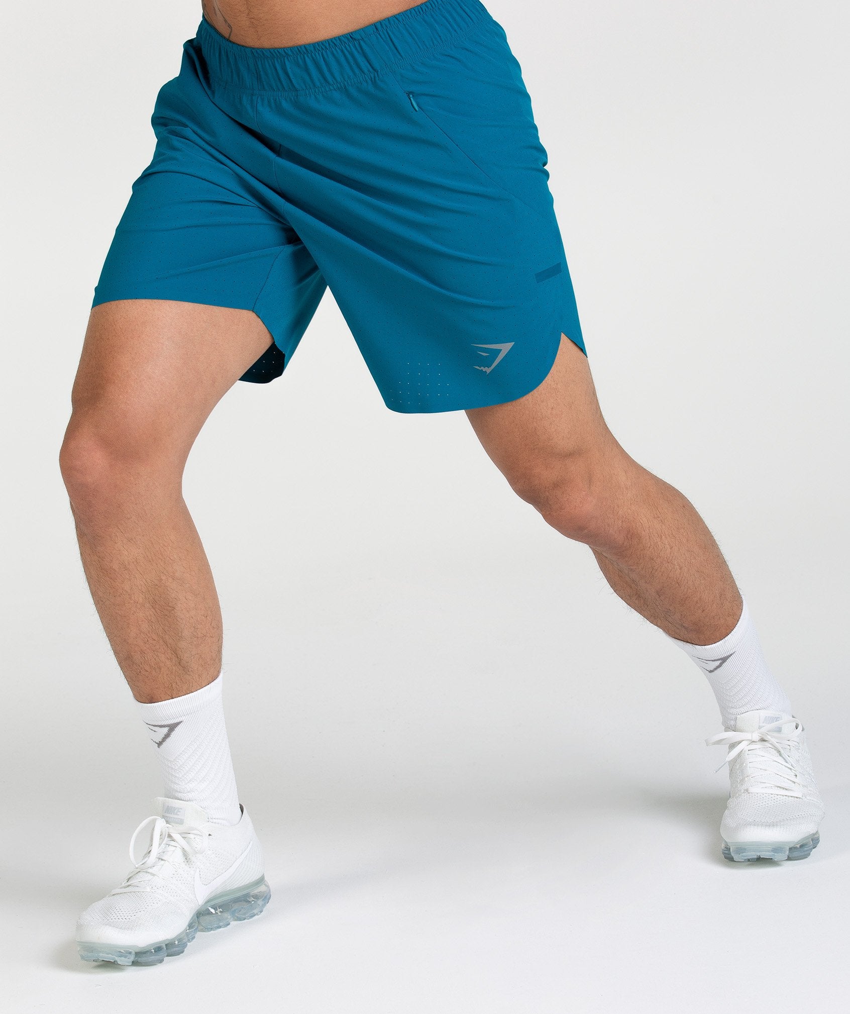 Perforated Shorts in Deep Teal - view 1