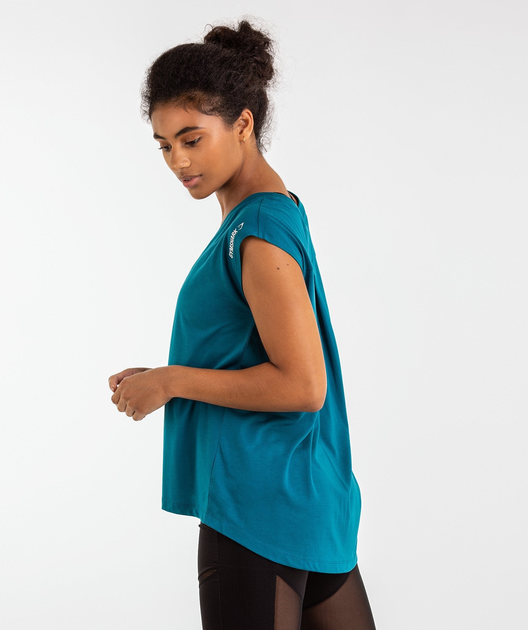 Pleat Back Tee in Deep Teal - view 3