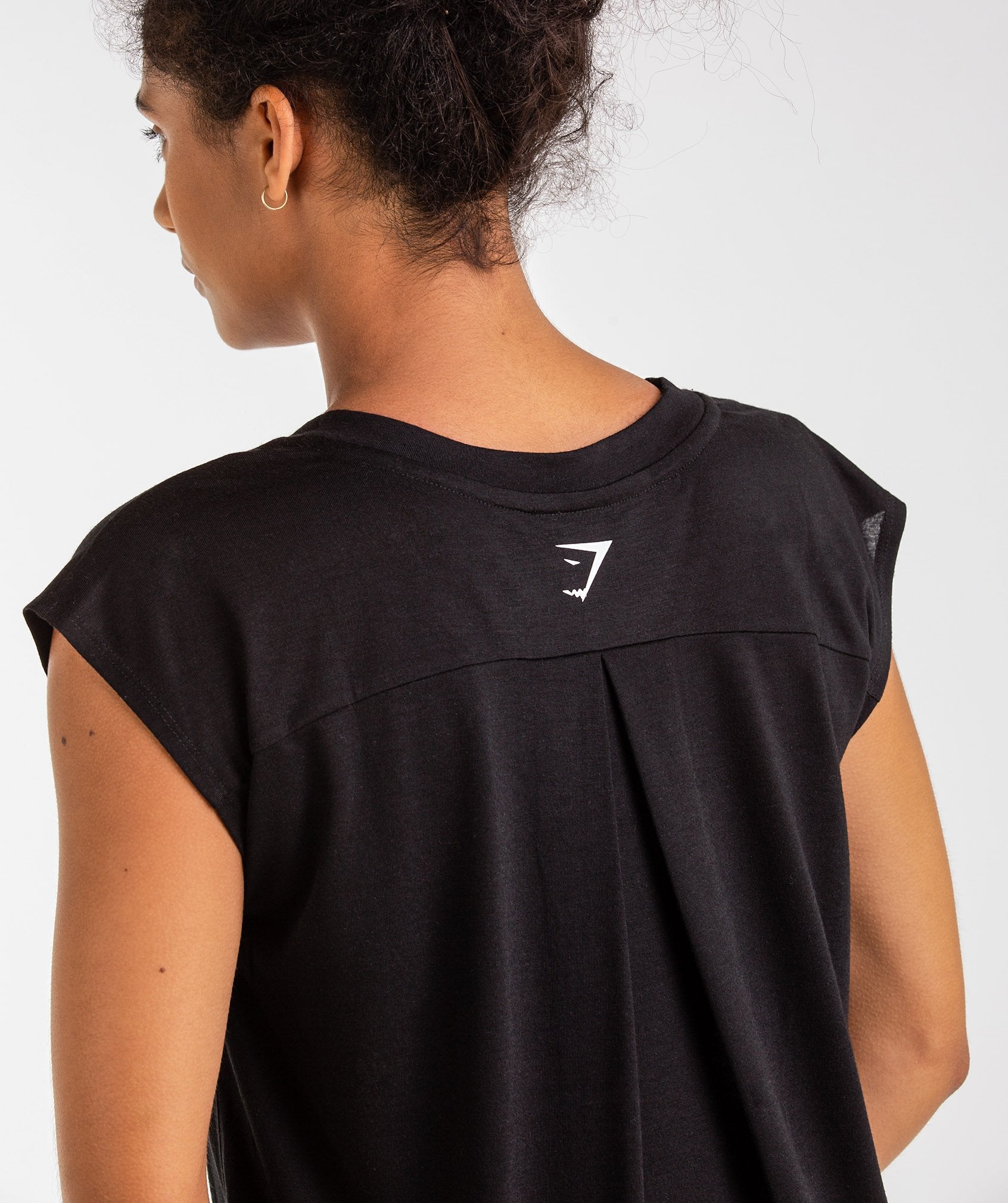 Pleat Back Tee in Black - view 6