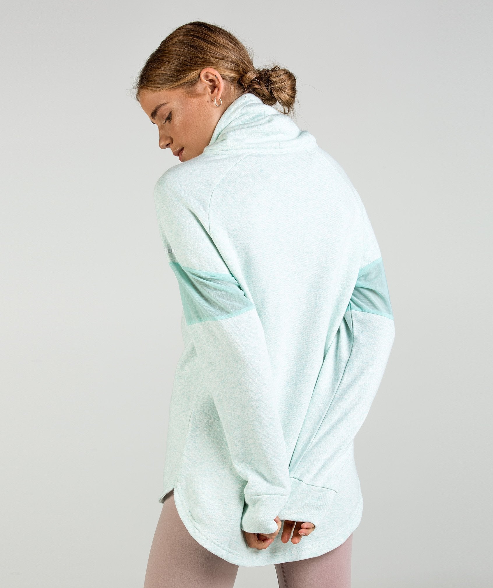 Slouch Hoodie in Sea Foam Green Marl - view 3