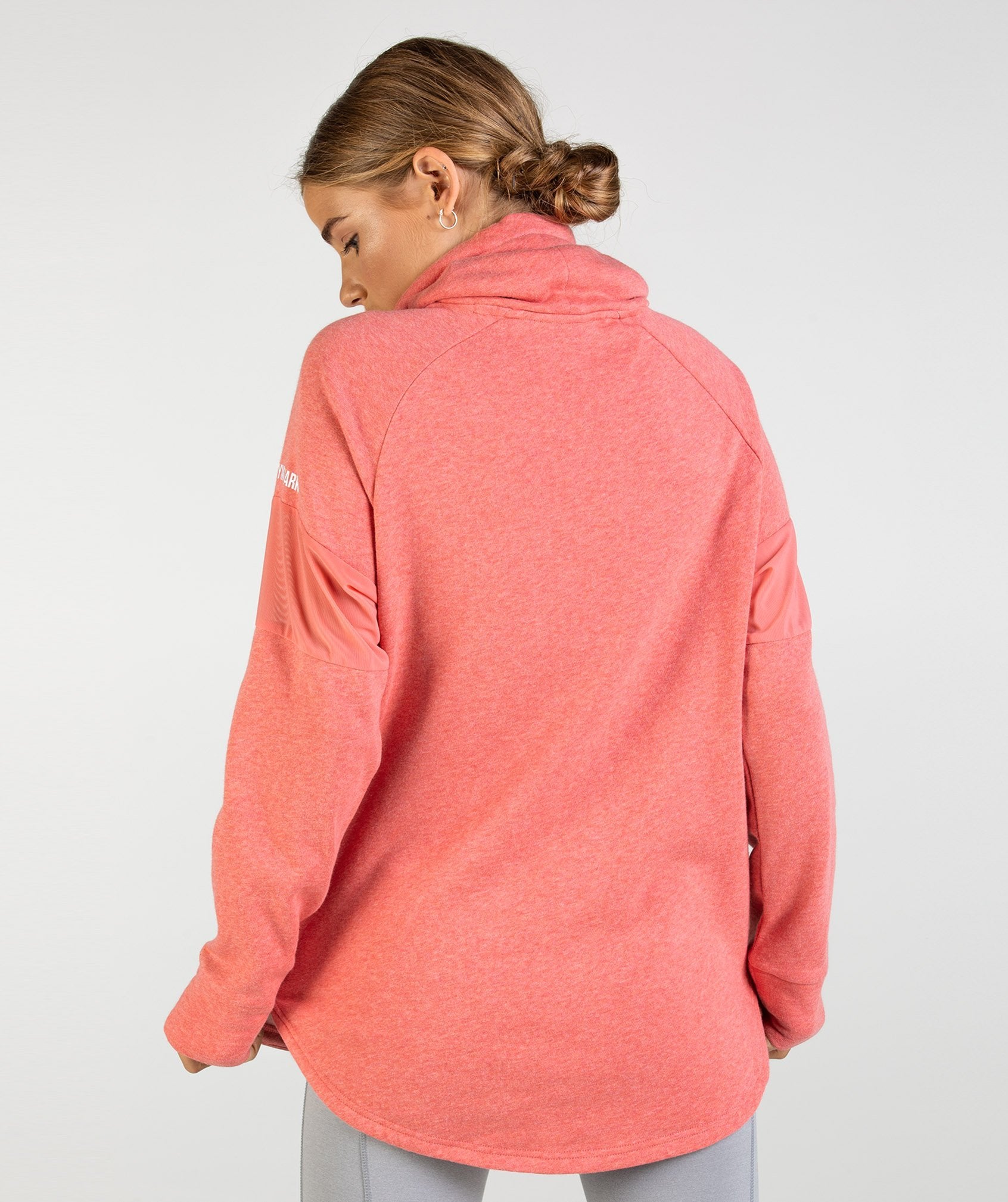 Slouch Hoodie in Peach Coral Marl - view 2