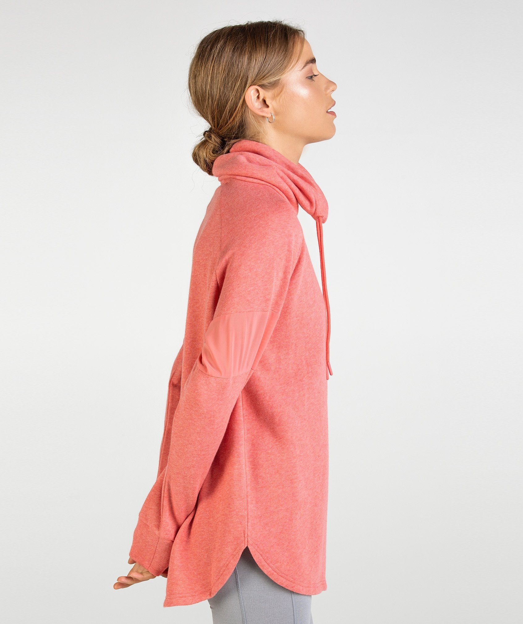 Slouch Hoodie in Peach Coral Marl - view 3