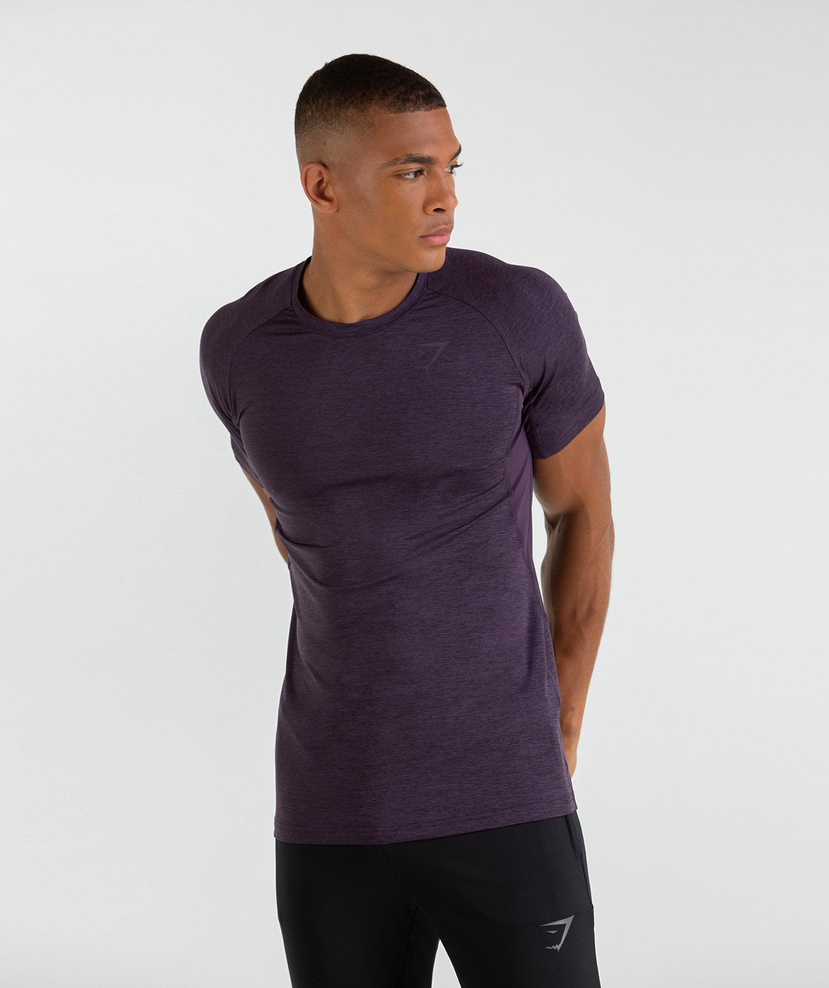 Vertex T-Shirt in Nightshade Purple Marl - view 1