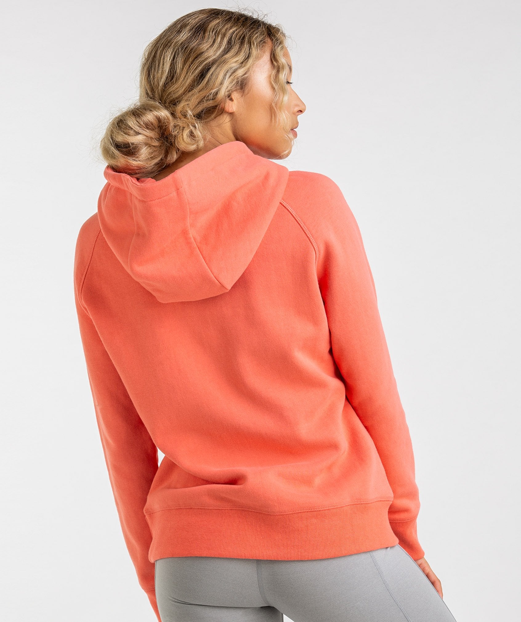 Crest Hoodie in Peach Coral - view 2