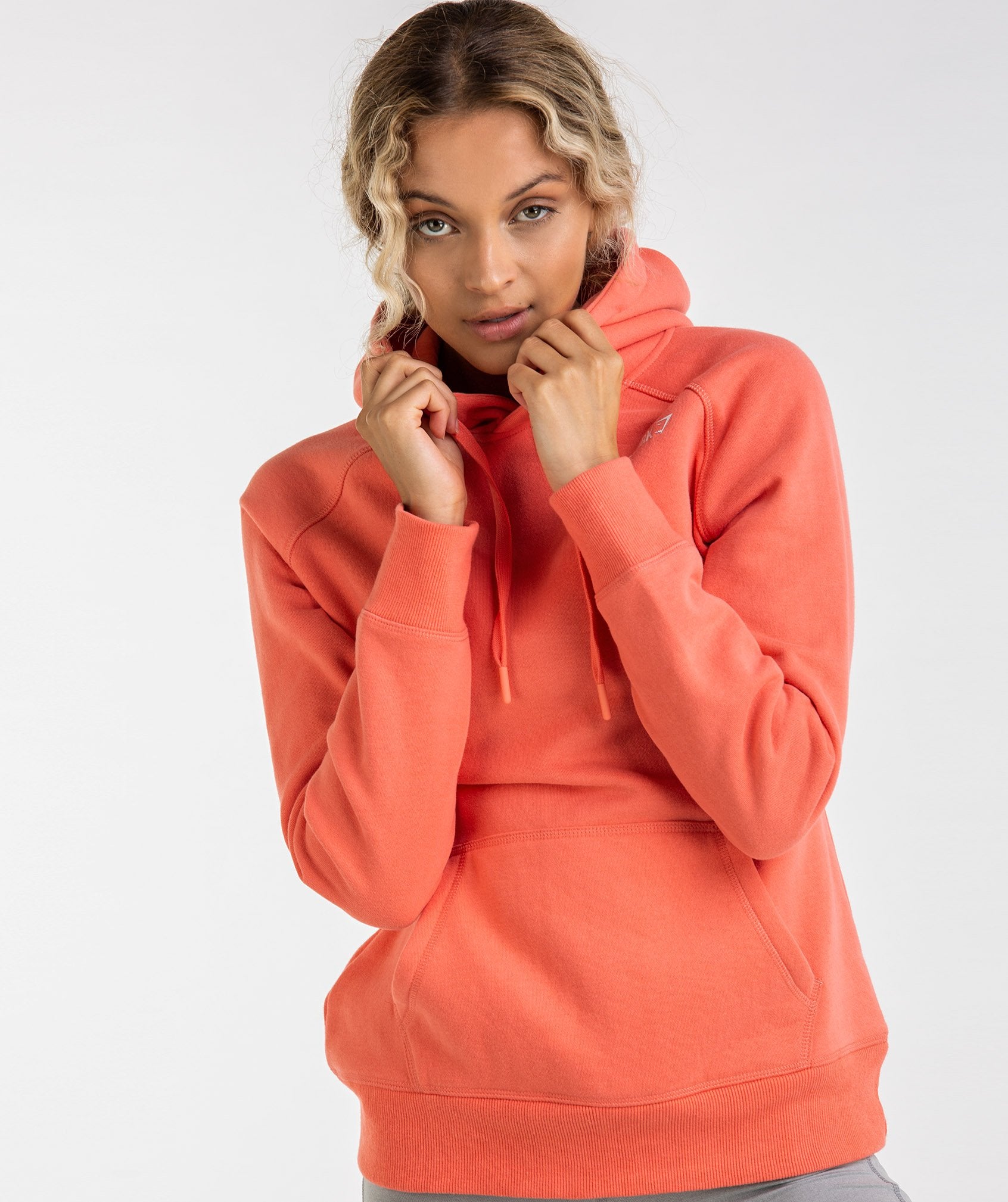 Crest Hoodie in Peach Coral - view 4