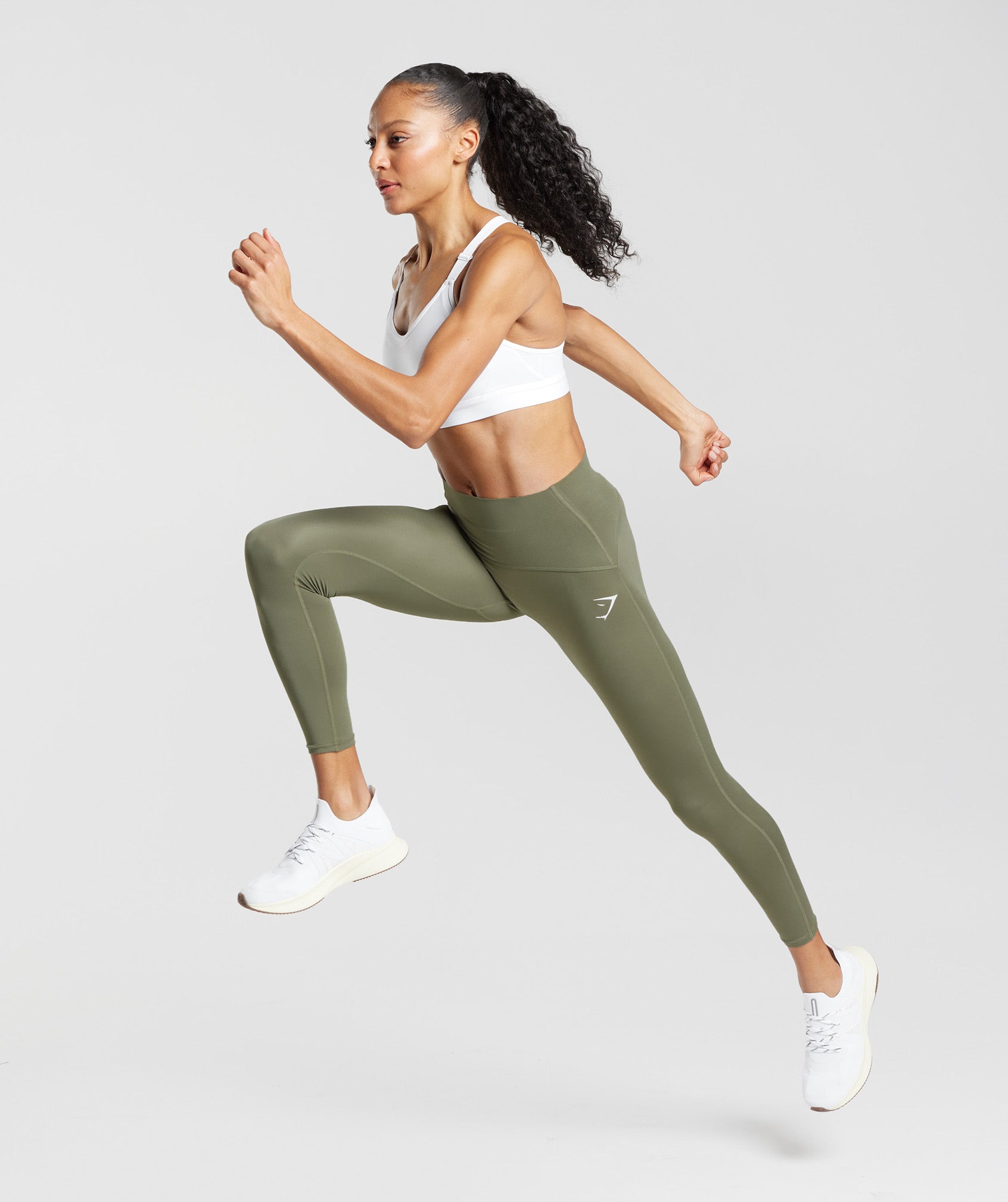 Waist Support Leggings in Dusty Olive