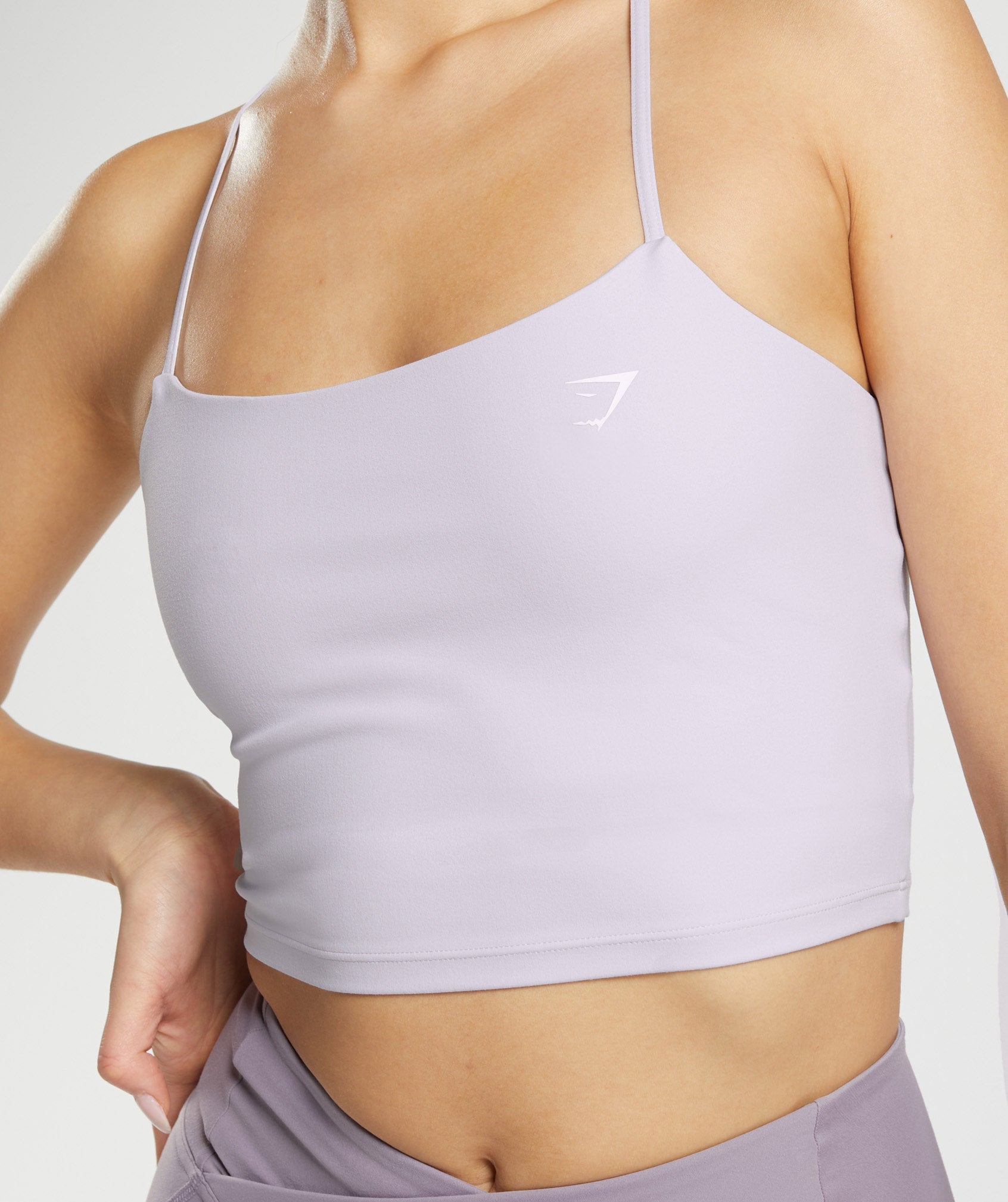 Strappy Crop Cami Tank in Iced Lilac - view 5