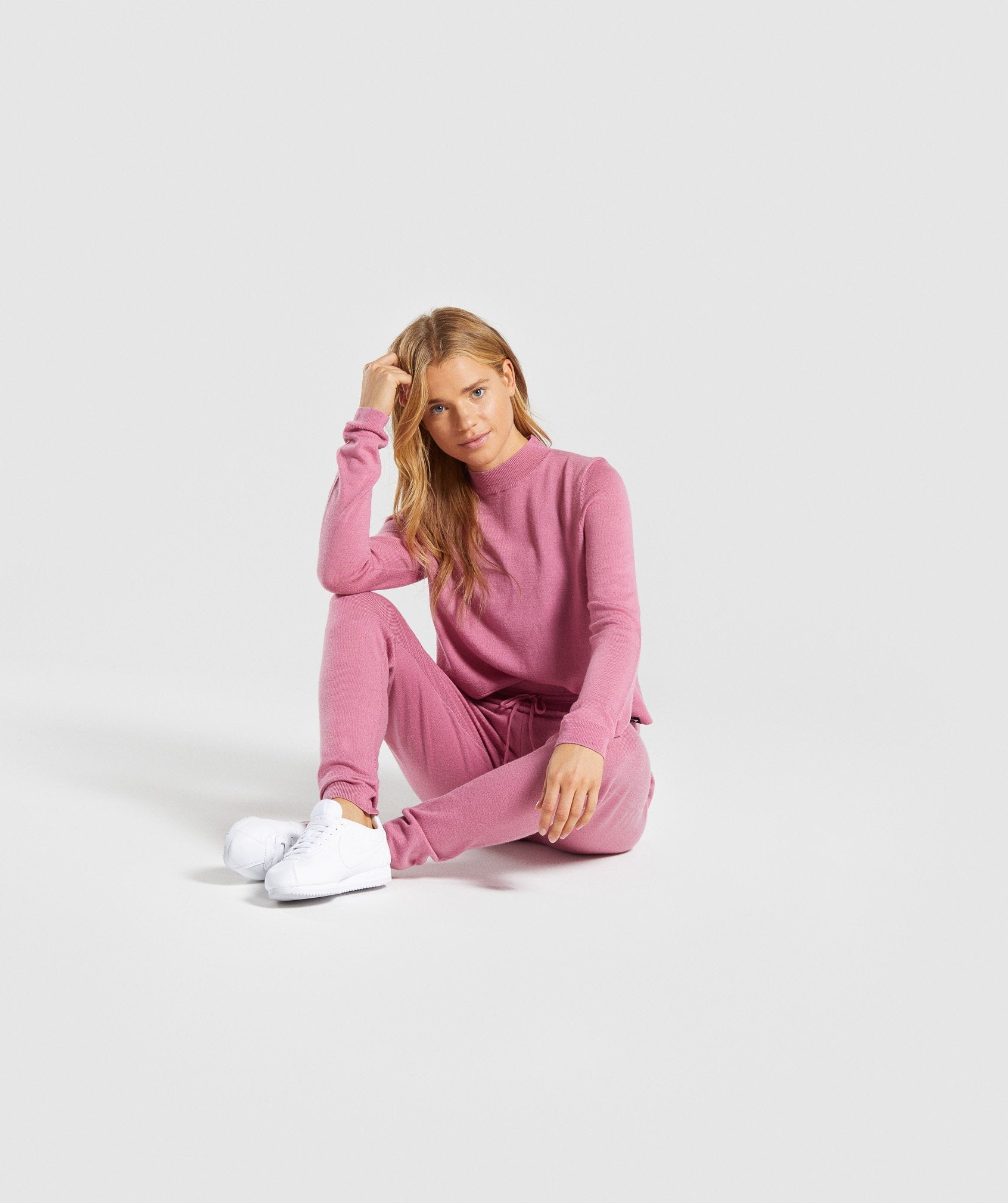Isla Knit Jogger in  Dusky Pink - view 4