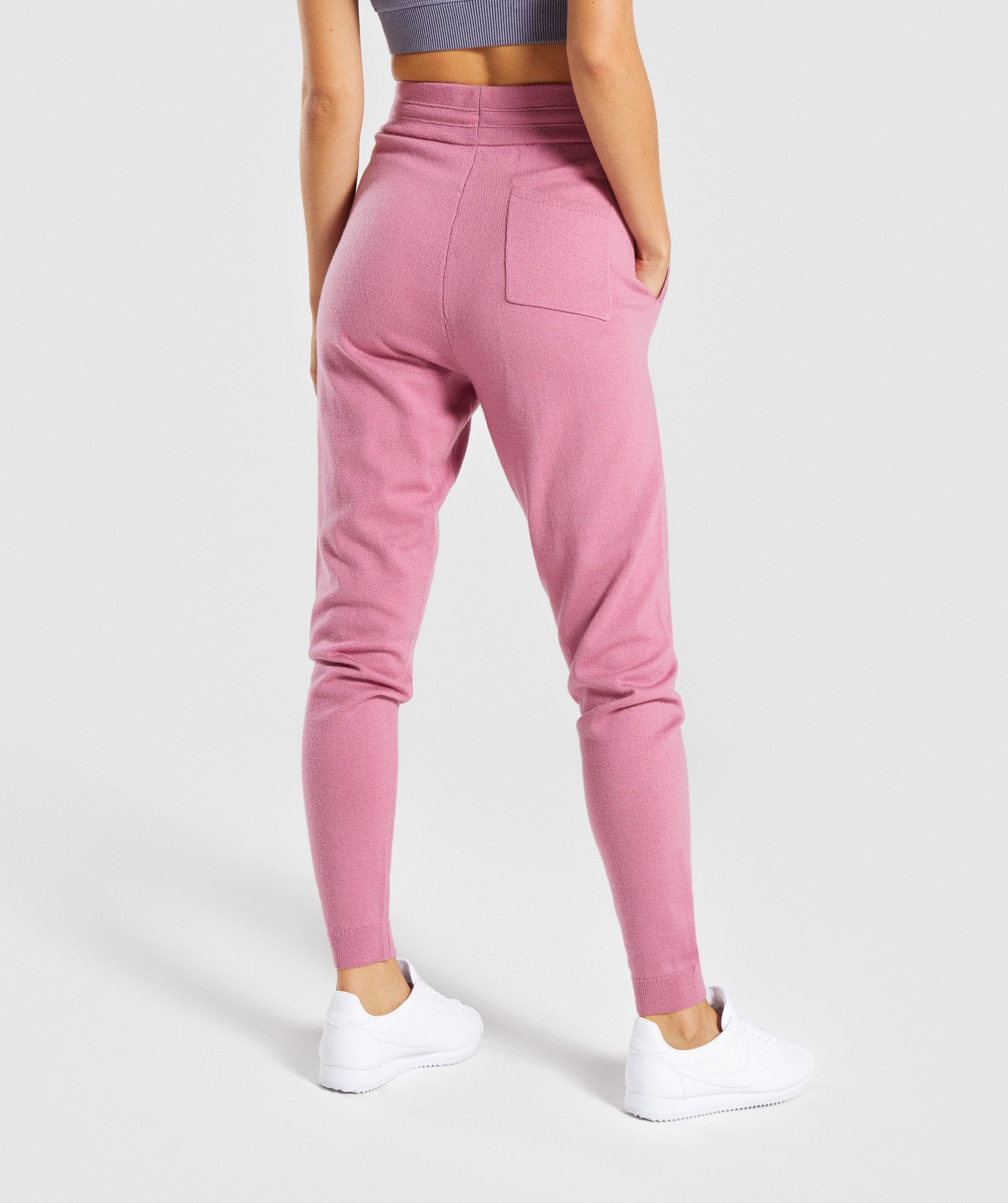 Isla Knit Jogger in  Dusky Pink - view 2