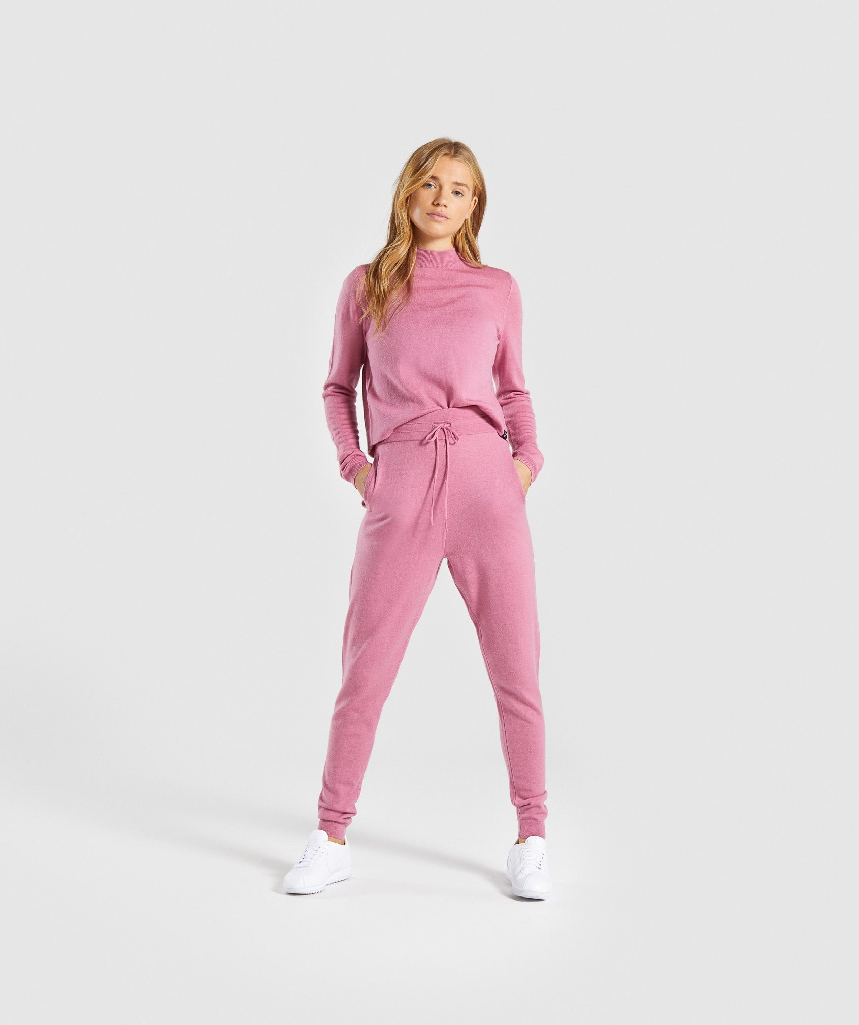 Isla Knit Jogger in  Dusky Pink - view 3