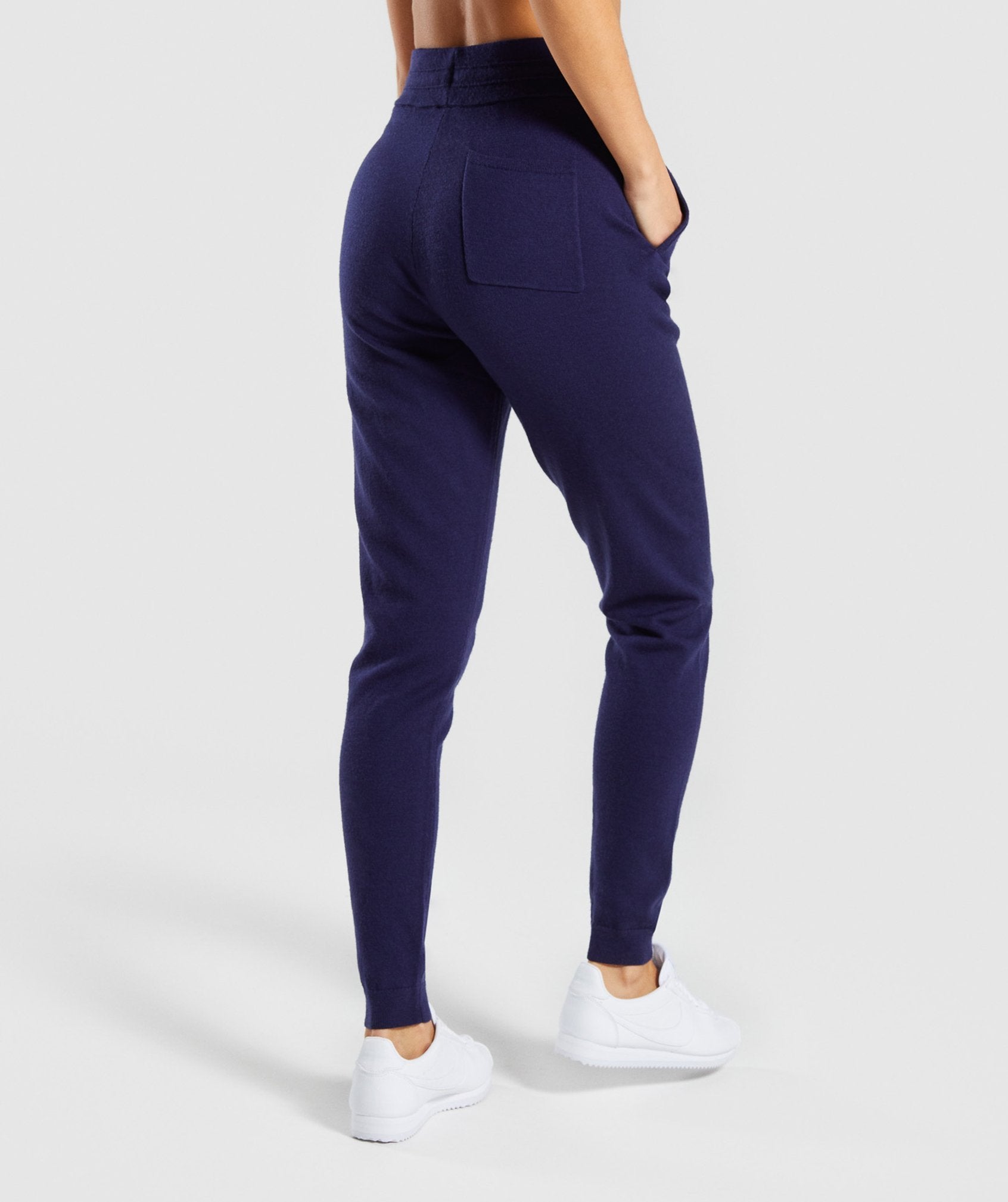Isla Knit Jogger in Evening Navy Blue - view 2