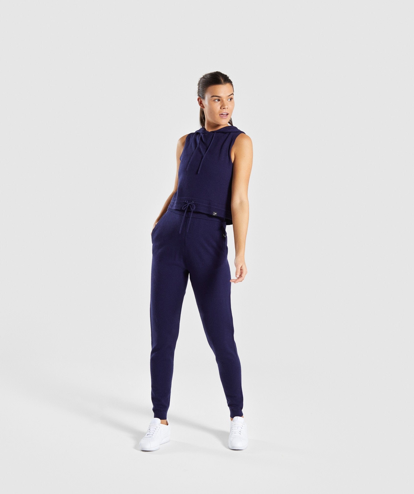 Isla Knit Jogger in Evening Navy Blue - view 4
