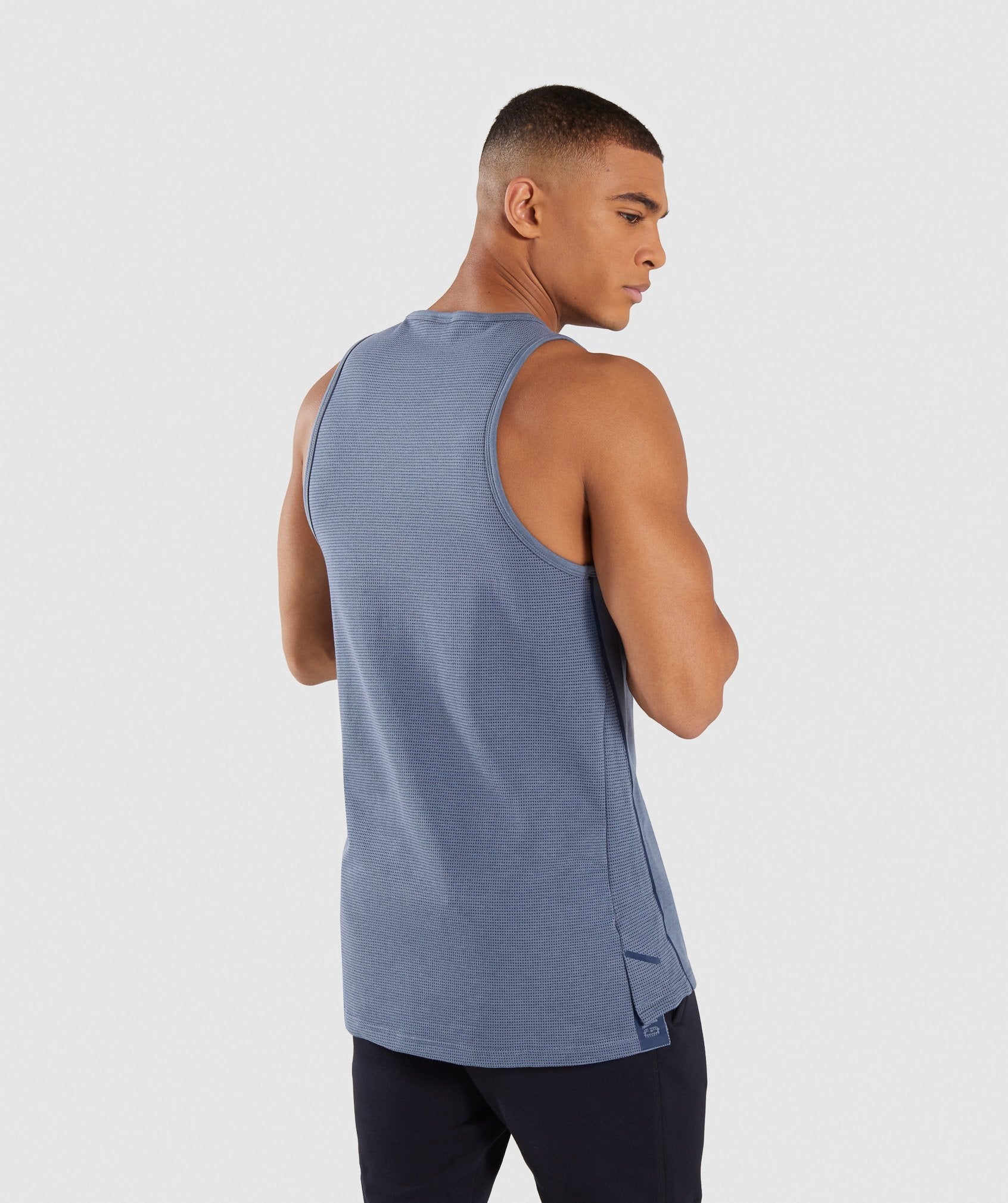 Jacquard Back Tank in Aegean Blue Marl - view 2