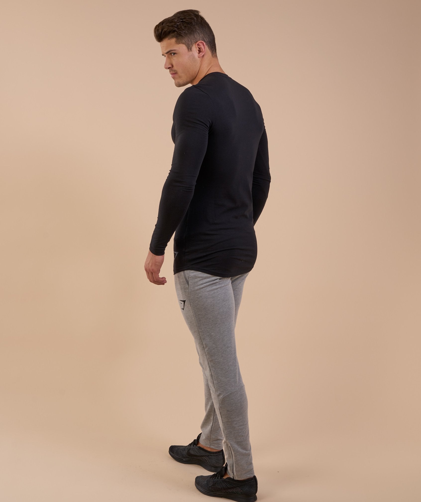 Solace Longline Long Sleeve T-shirt in Black - view 3