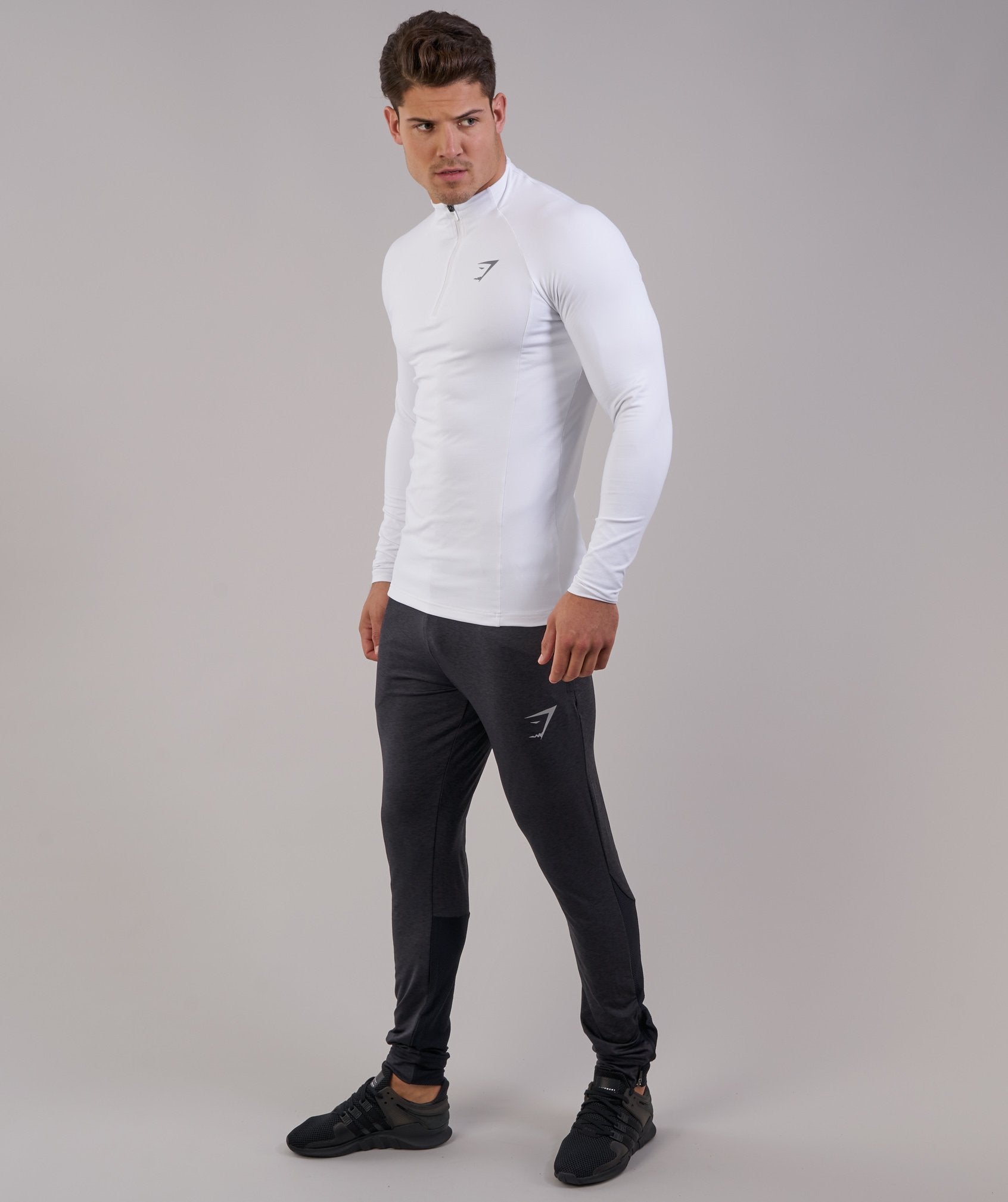 Edge 1/4 Zip Pullover in White - view 3