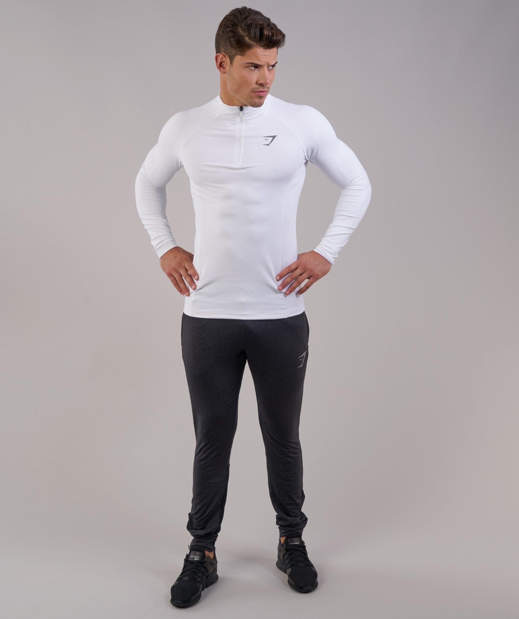 Edge 1/4 Zip Pullover in White - view 2