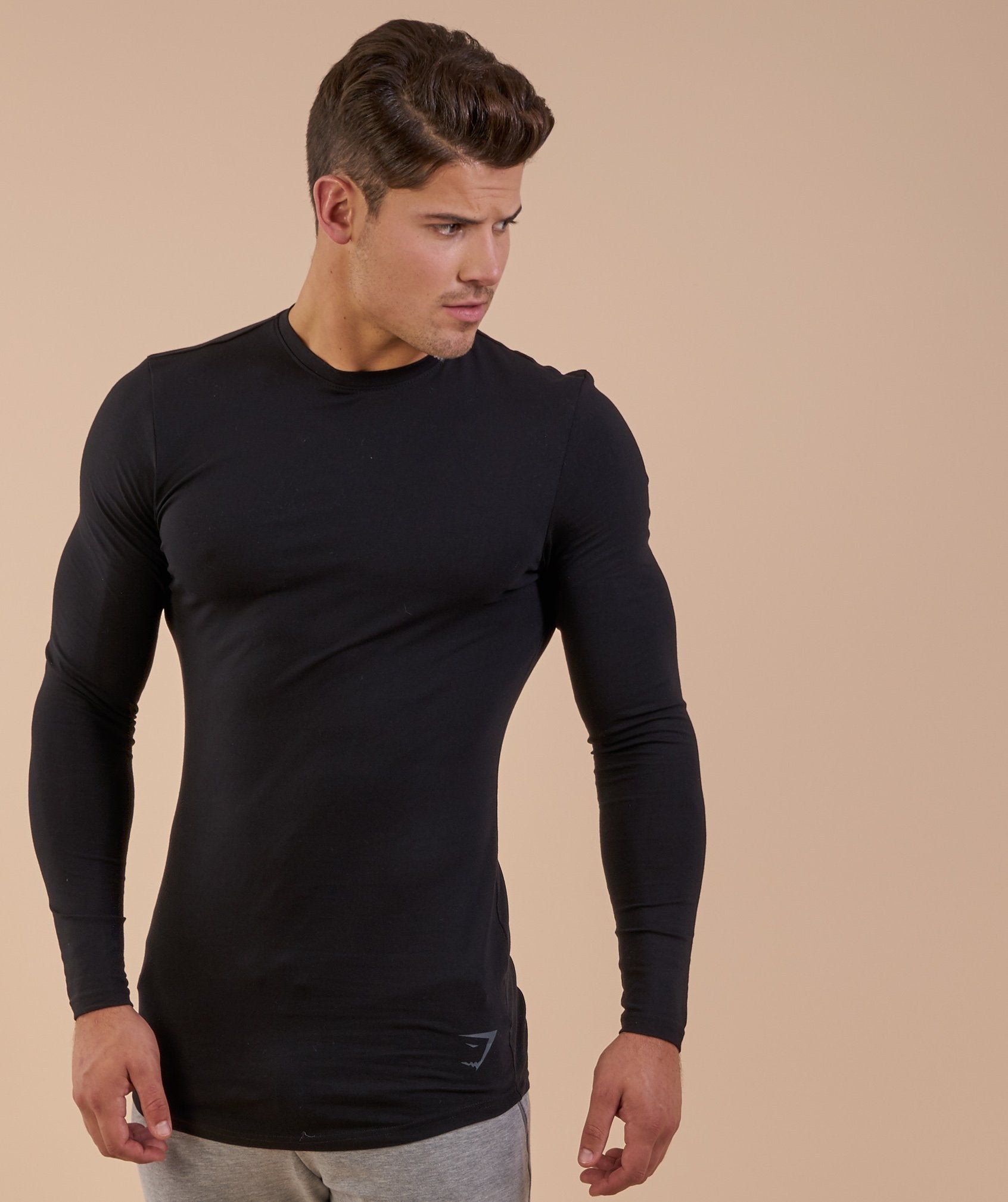 Solace Longline Long Sleeve T-shirt in Black - view 6