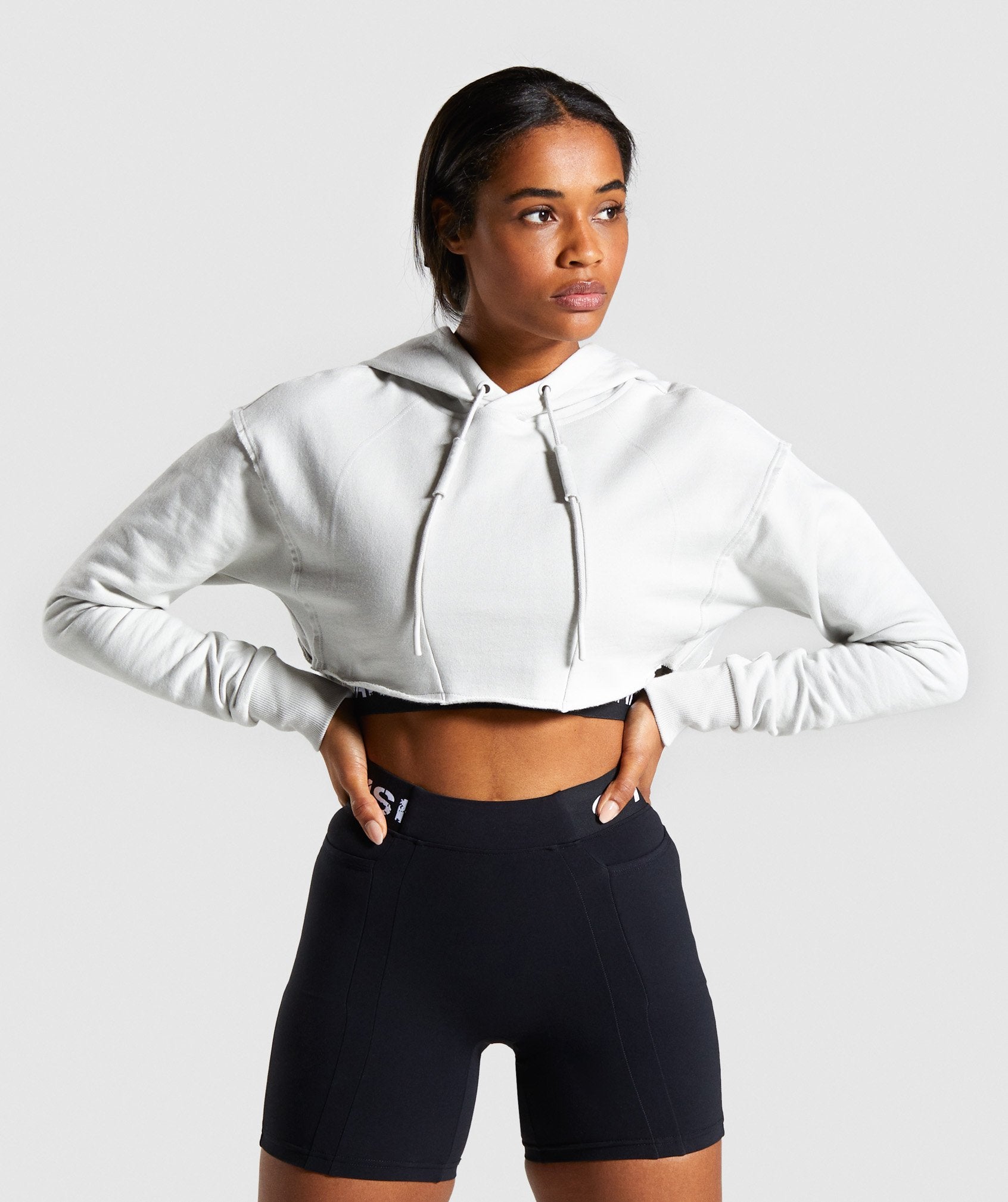 Legacy Fitness Super Cropped Hoodie in Light Grey - view 1