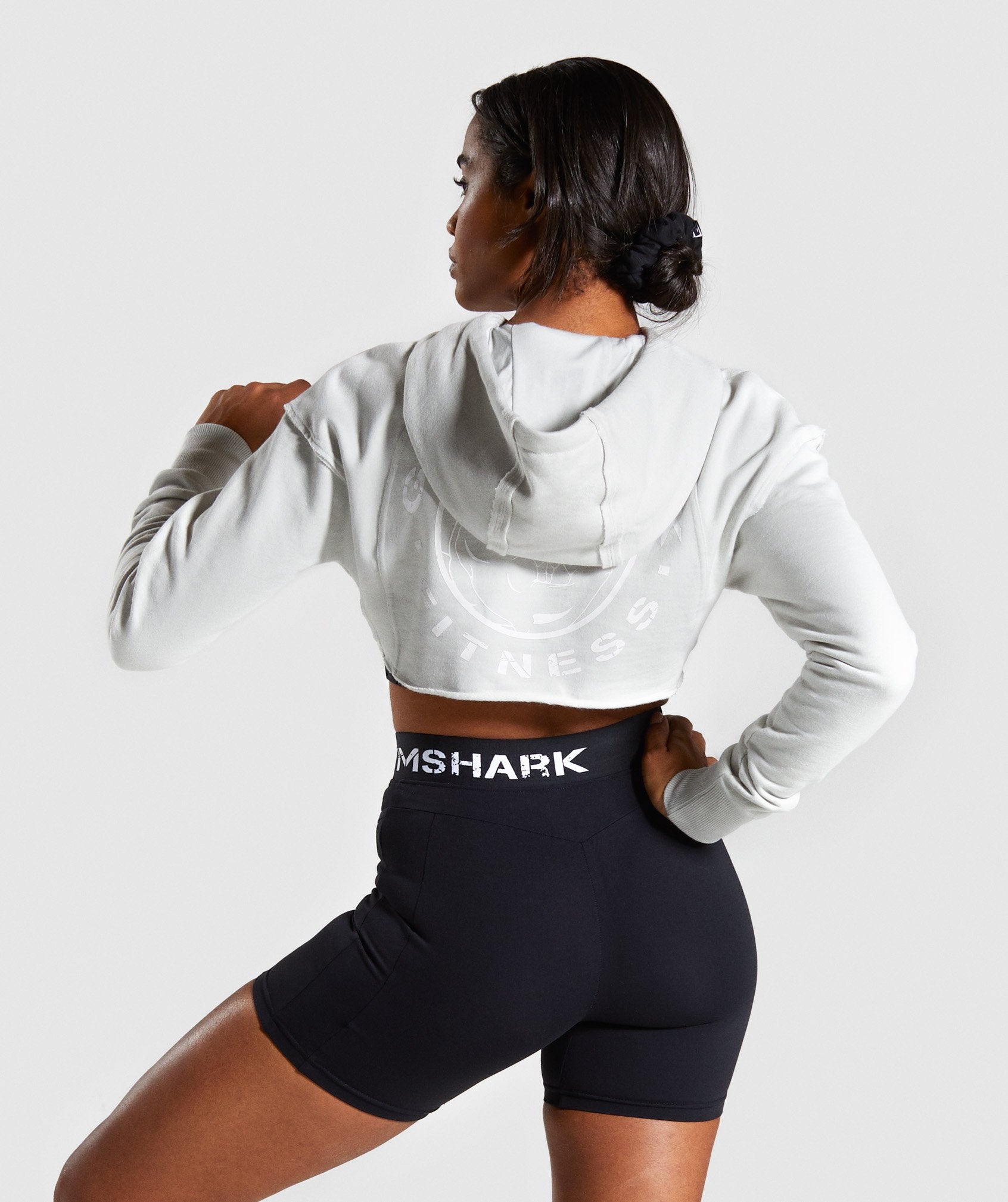 Legacy Fitness Super Cropped Hoodie in Light Grey - view 2