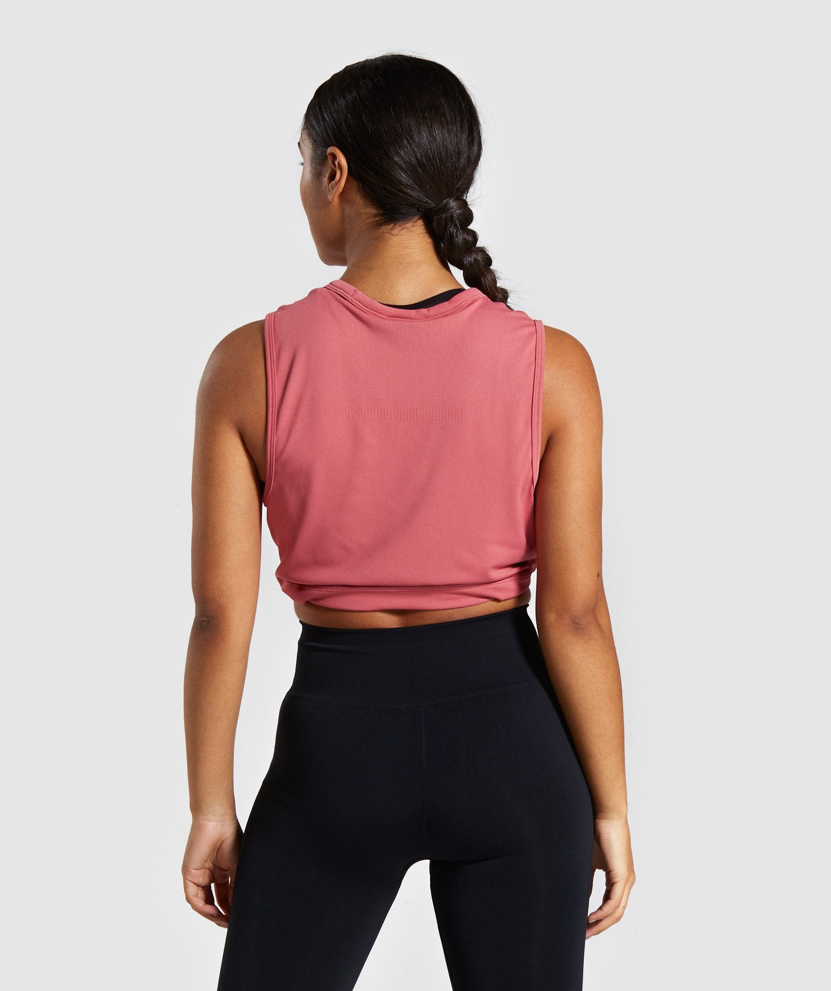 Breeze Lightweight Seamless Crop Top in Rose Slate