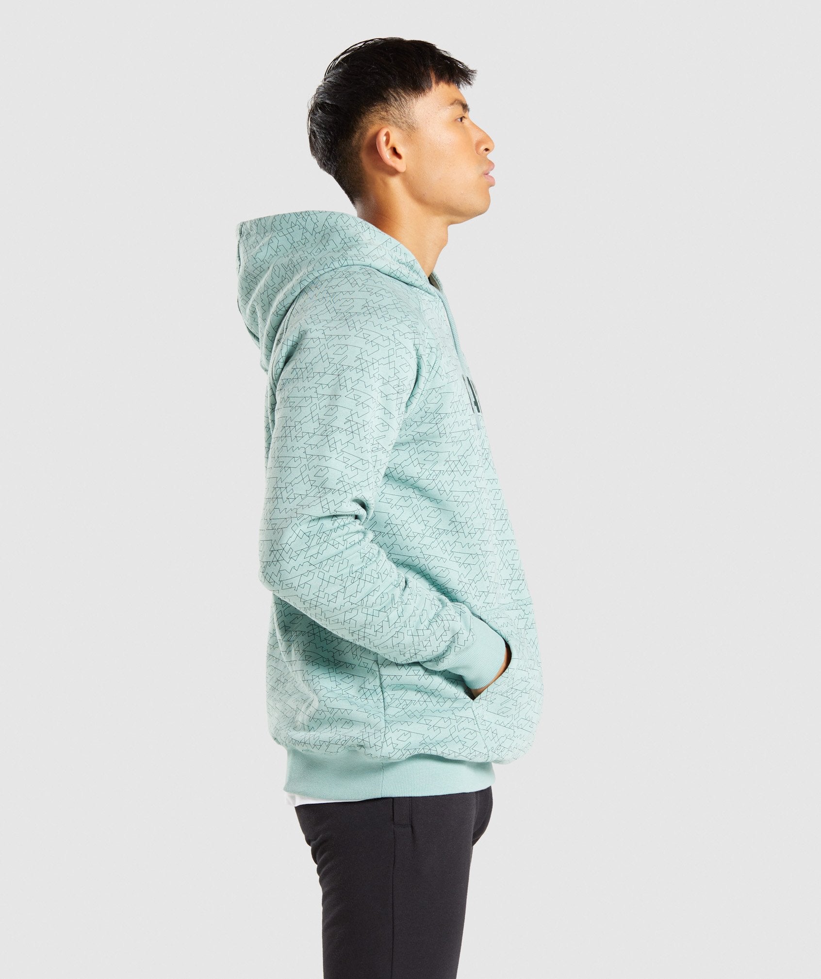 Linear Hex Hoodie in Light Green - view 4