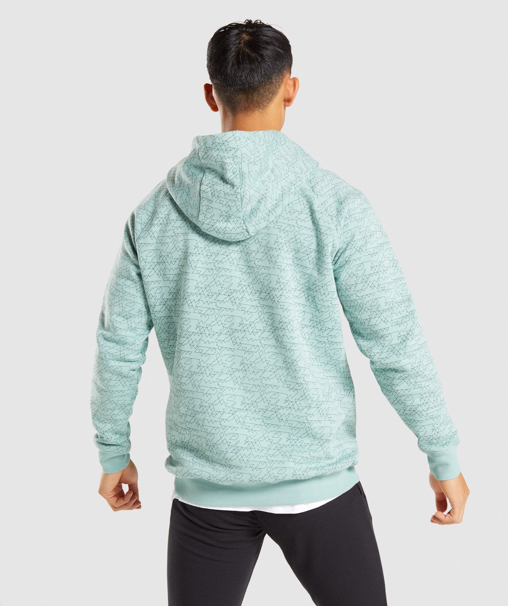 Linear Hex Hoodie in Light Green - view 3