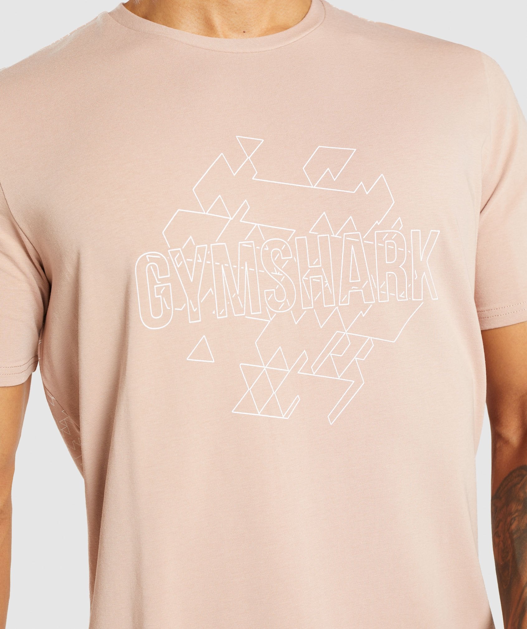 Linear Hex T-Shirt in Taupe - view 6