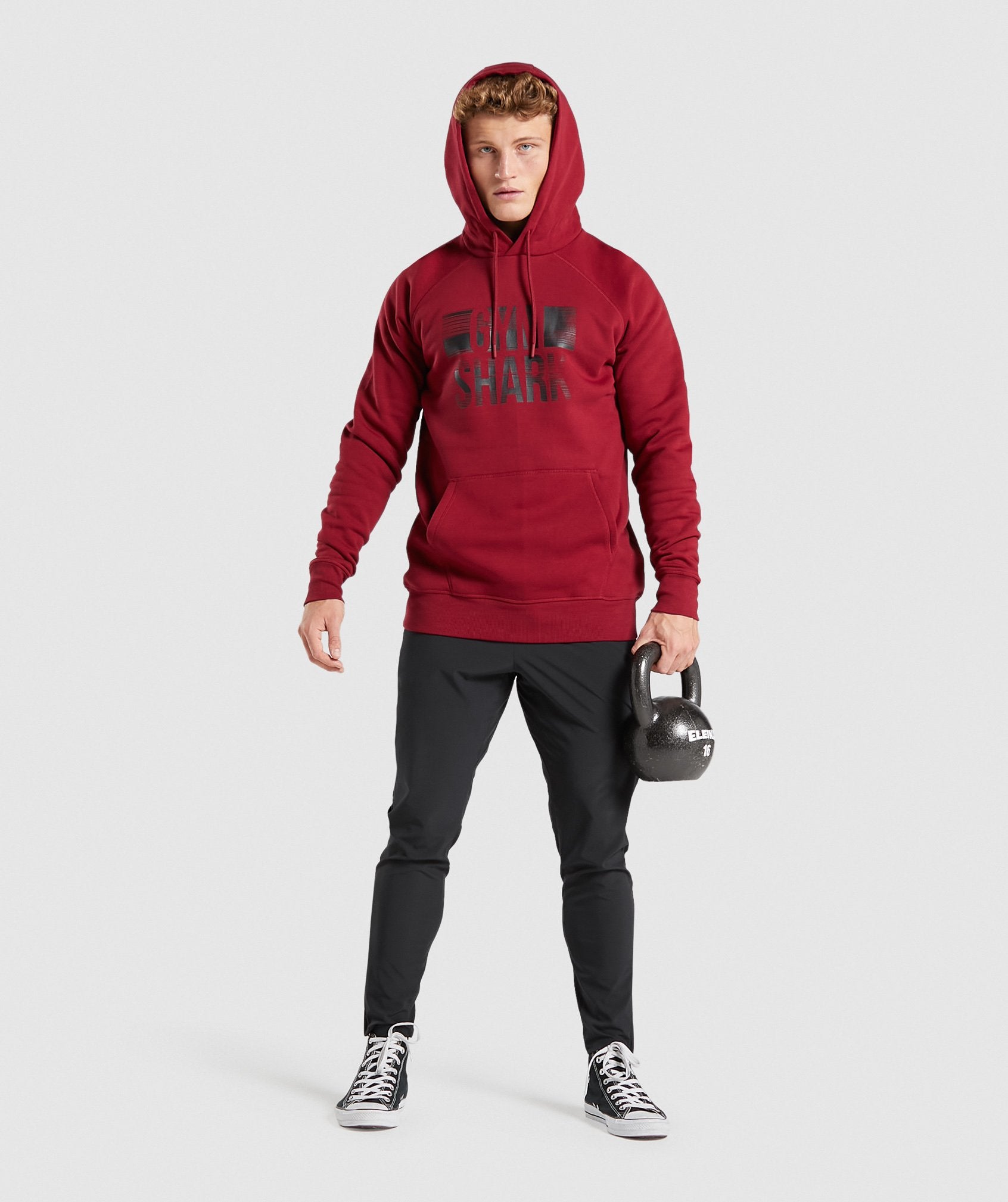 Logo Strip Hoodie in Burgundy - view 5