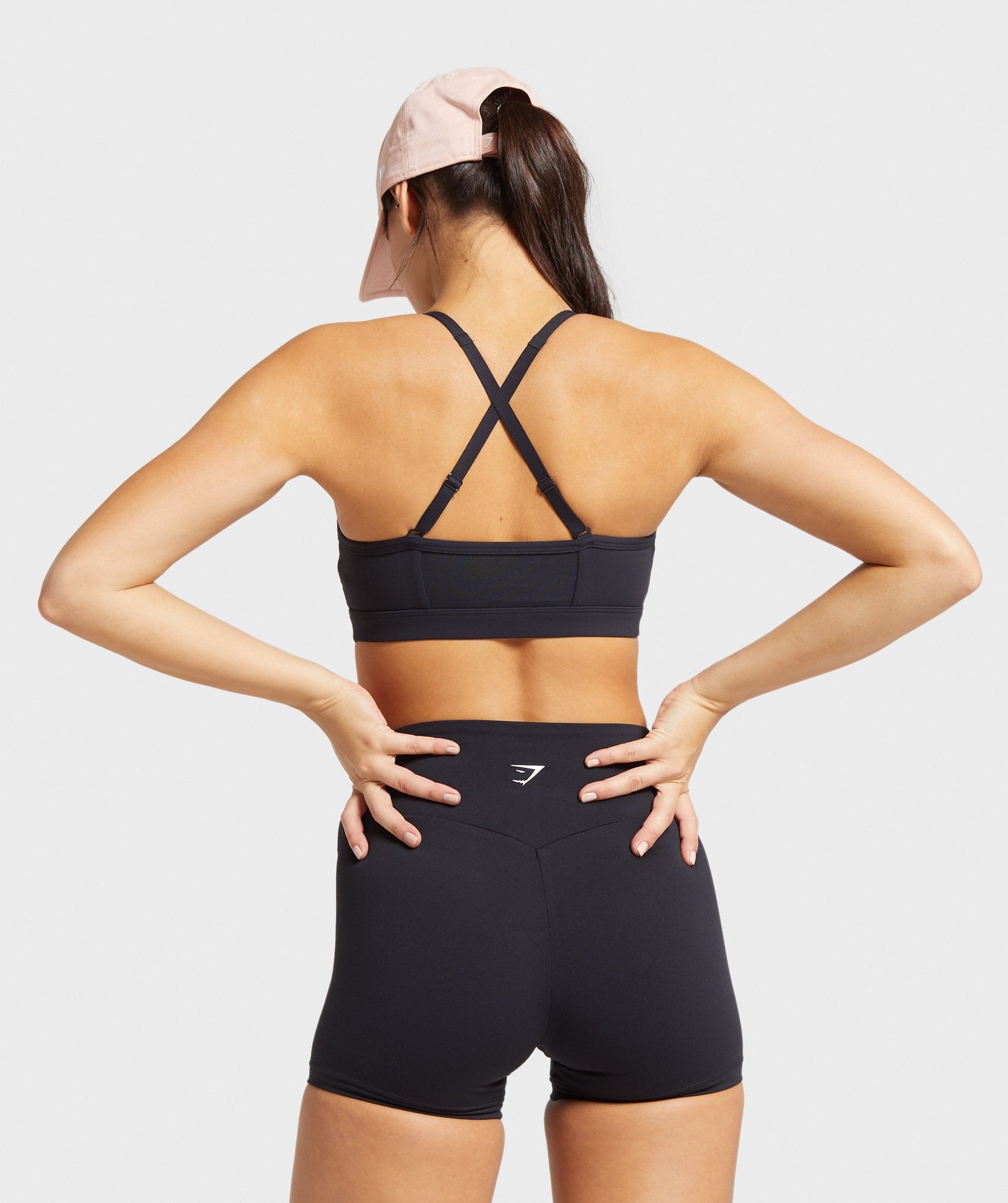 Ruched Training Sports Bra in Black - view 2