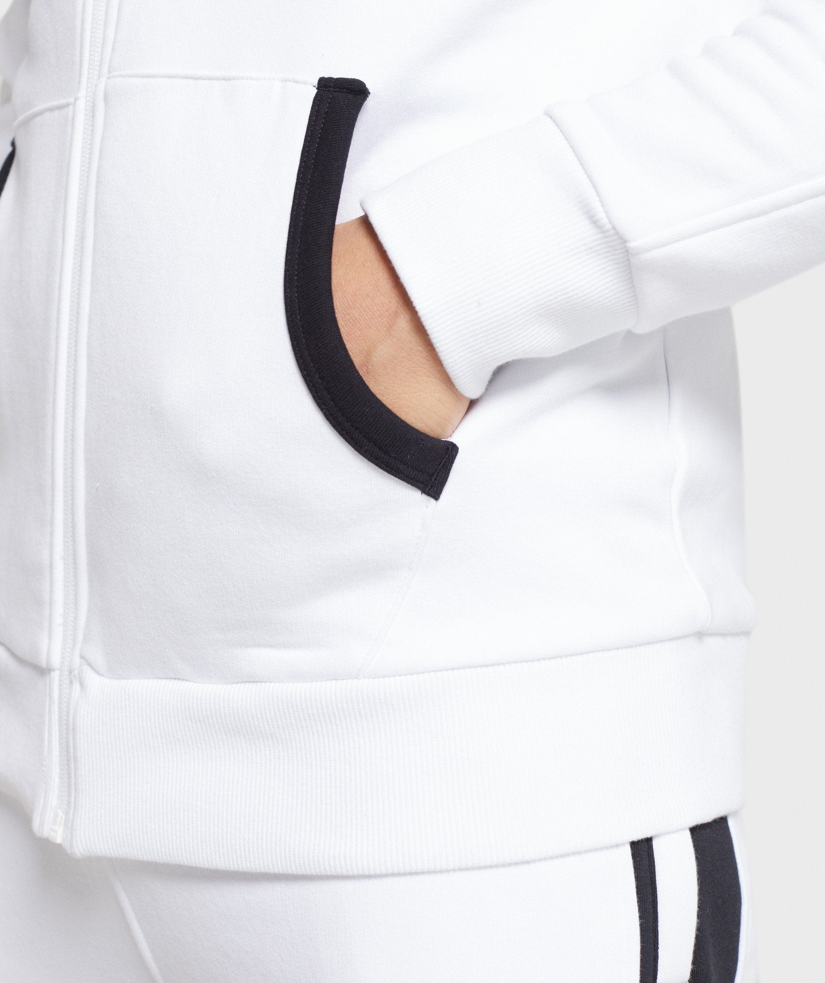 Luxe Legacy Zip Hoodie in White