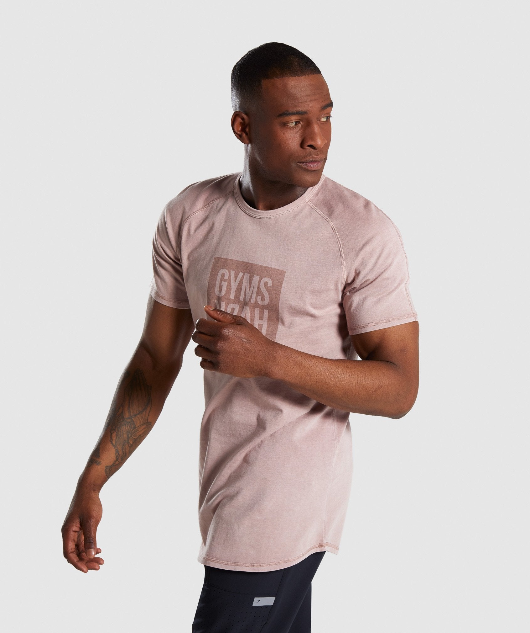 Laundered Square Logo T-Shirt in Pink - view 3