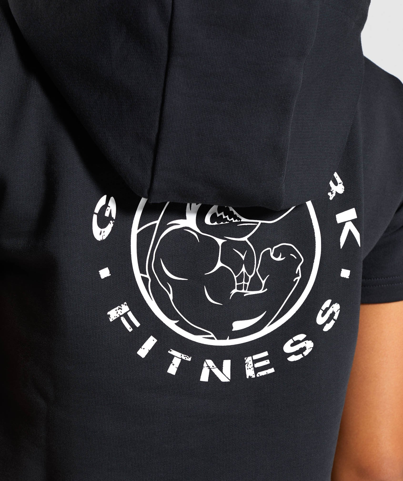 Legacy Fitness Short Sleeve Hoodie in Washed Black