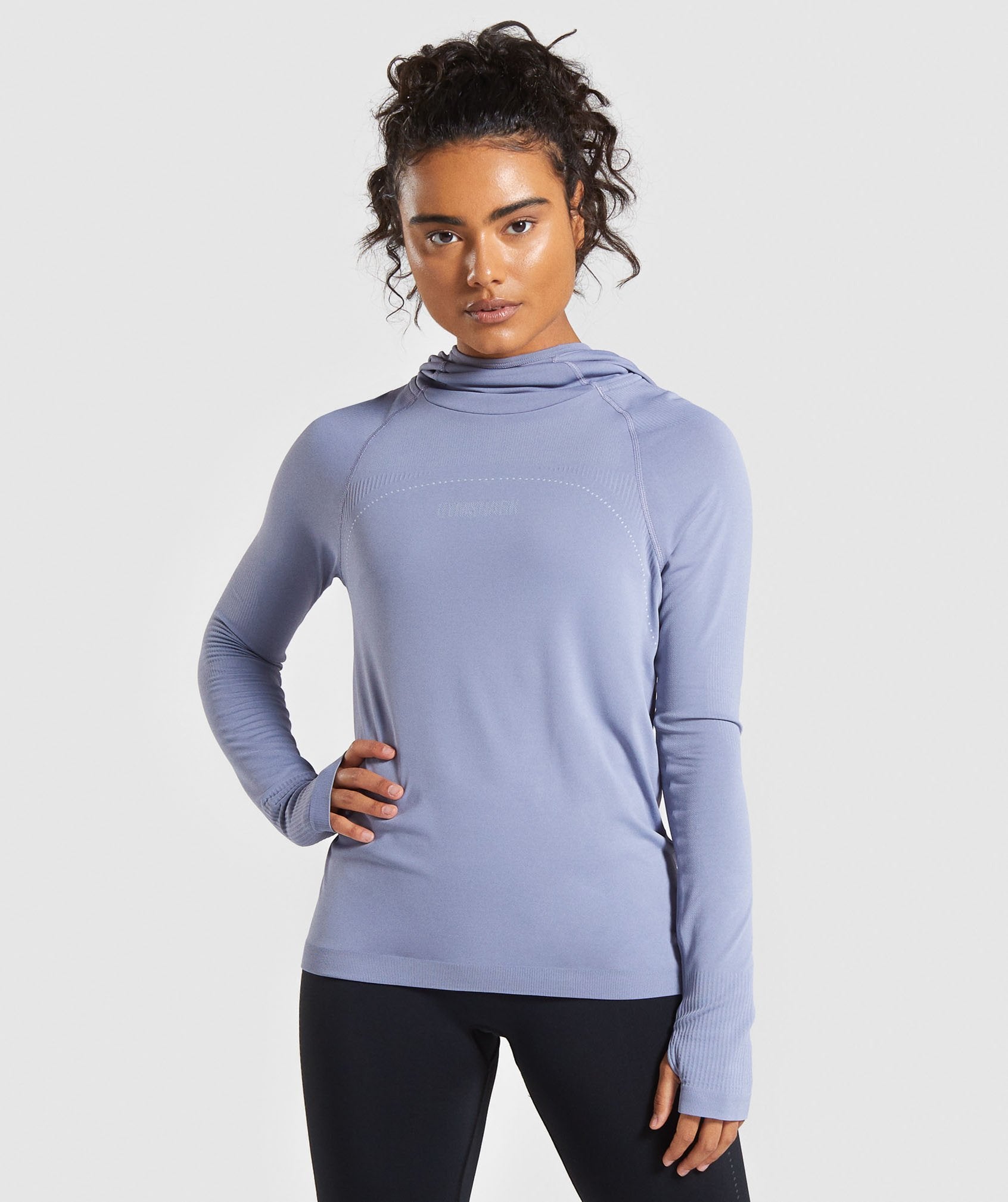 Breeze Lightweight Seamless Hoodie in Blue