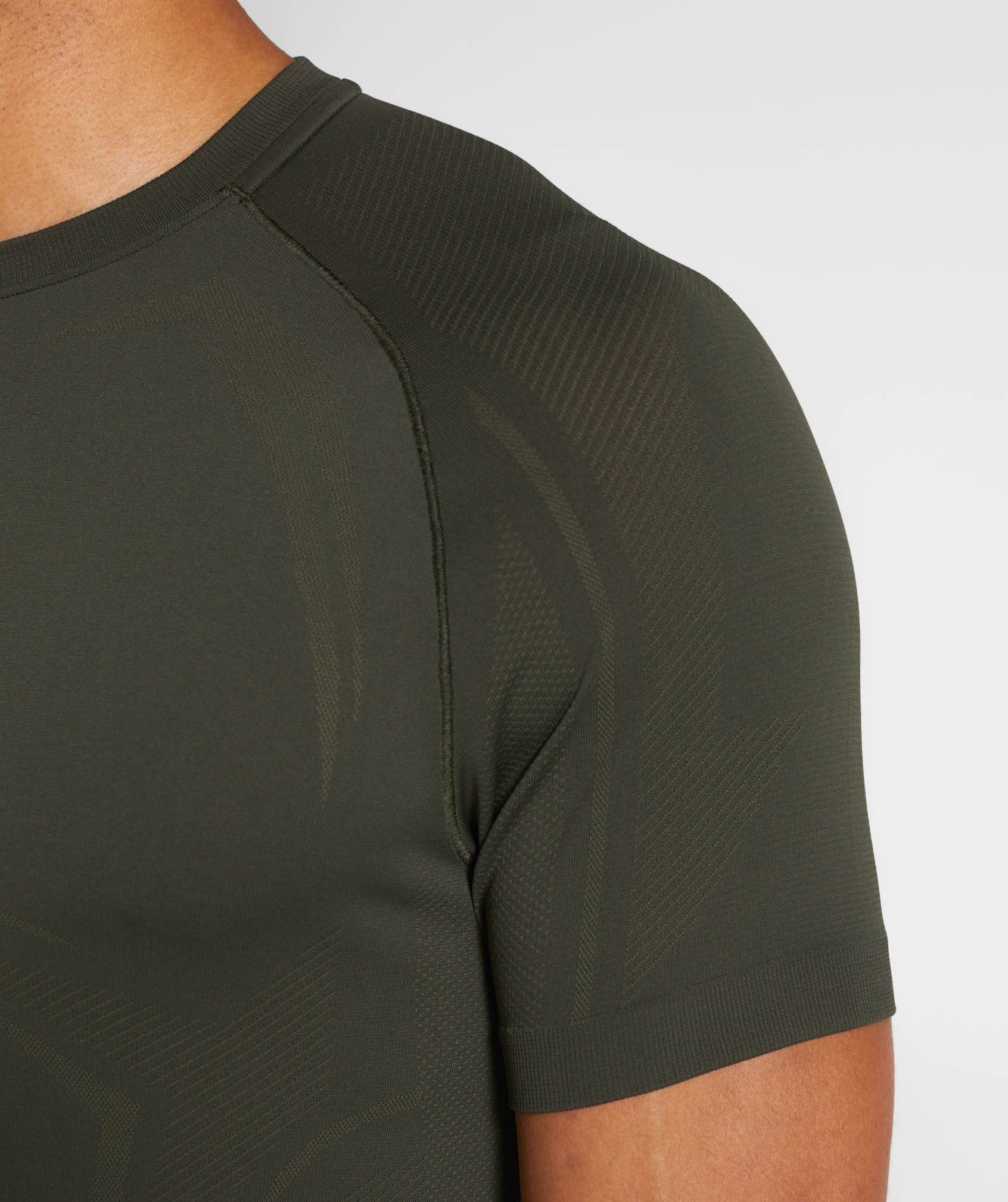 Lightweight Seamless T-Shirt in Dark Green - view 5