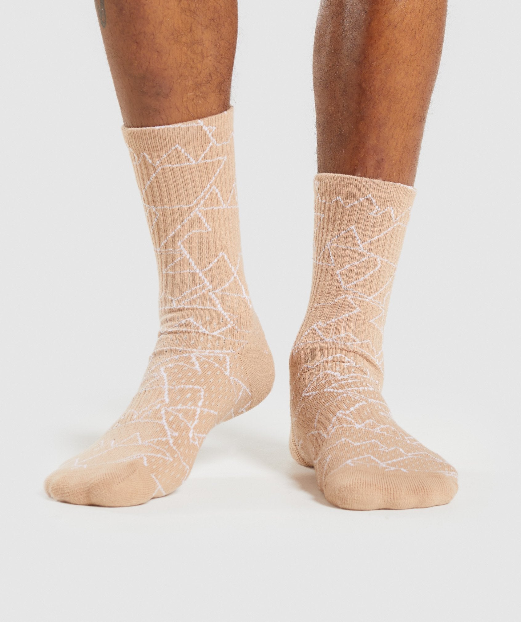 Linear Crew Socks (1PK) in Taupe - view 1