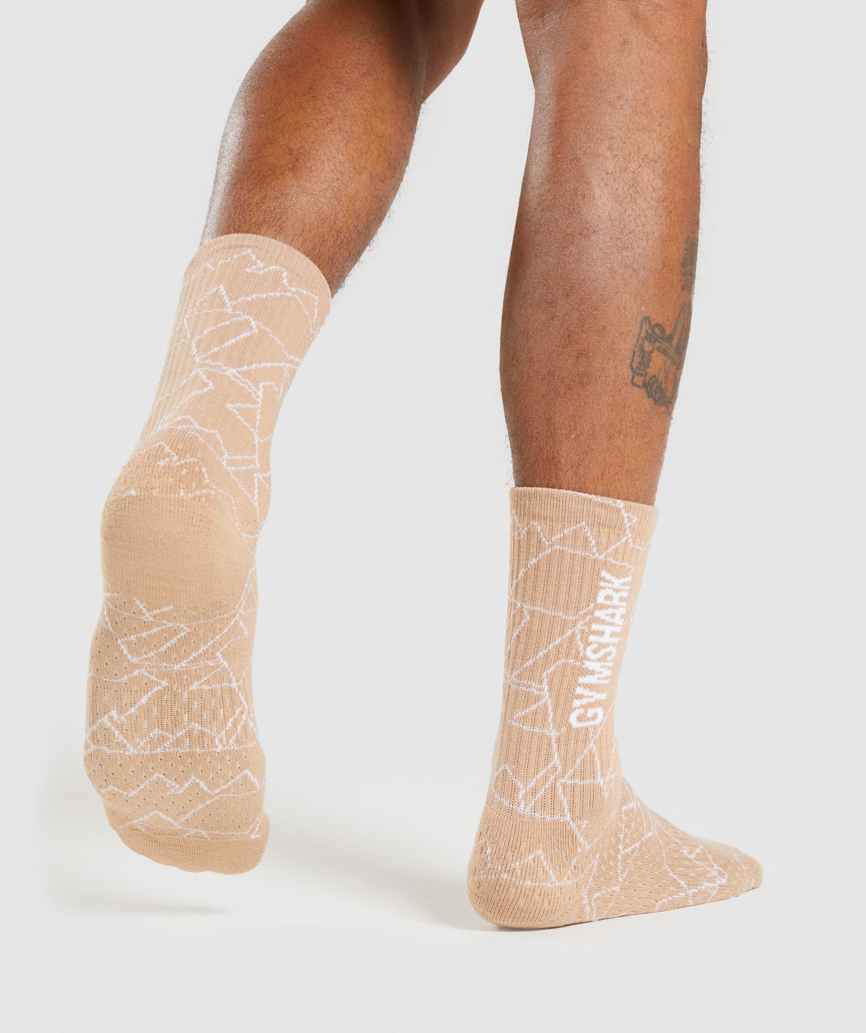 Linear Crew Socks (1PK) in Taupe - view 3