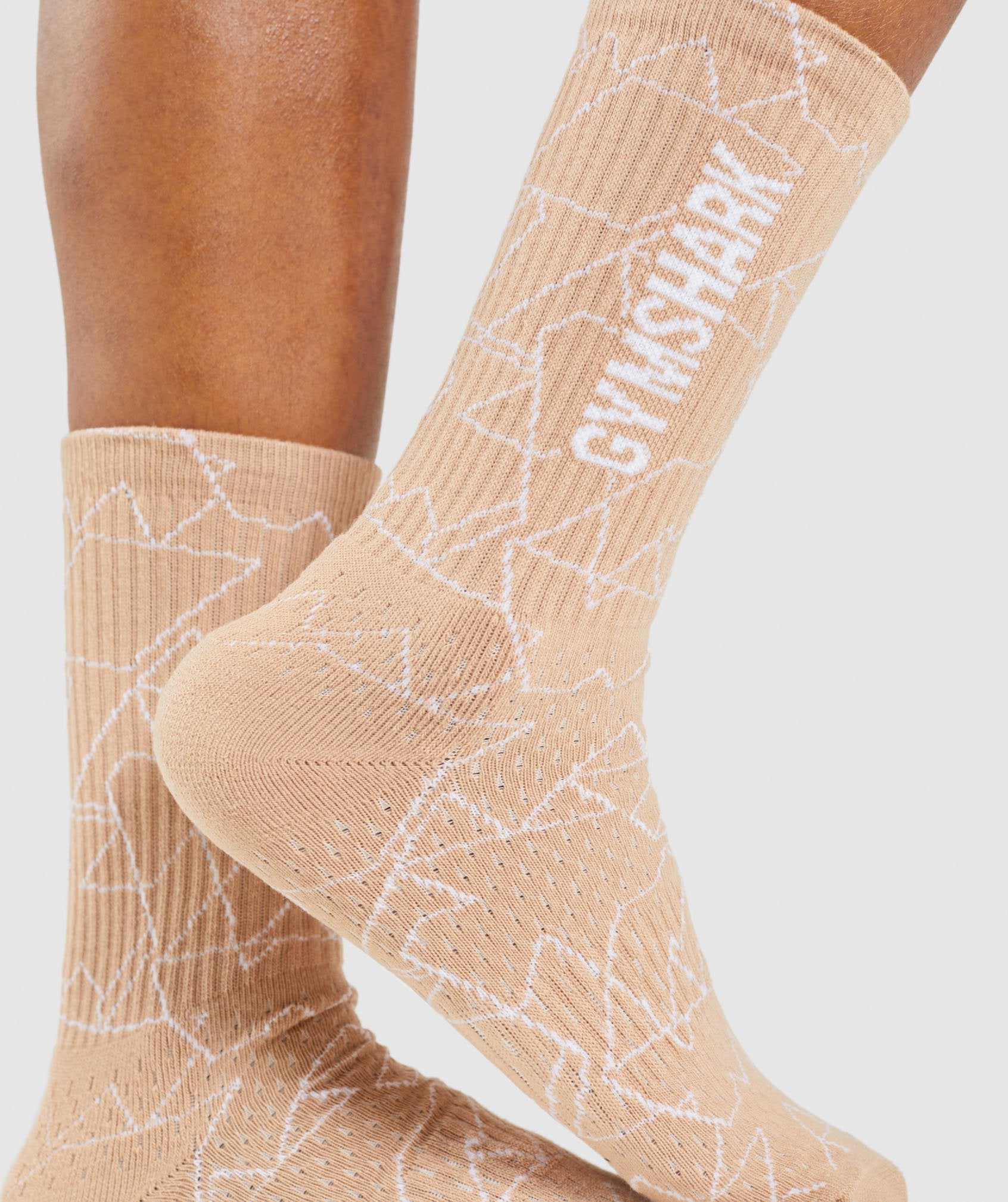 Linear Crew Socks (1PK) in Taupe - view 2