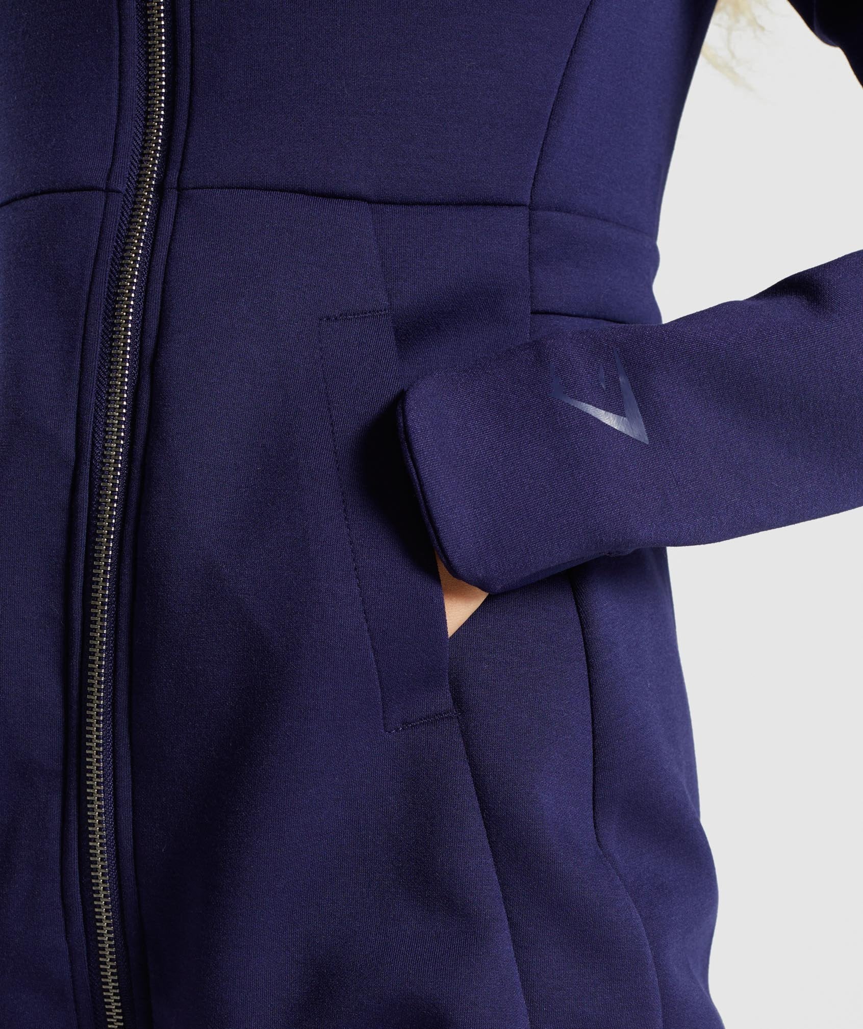 Longline Jacket in Evening Navy Blue - view 5