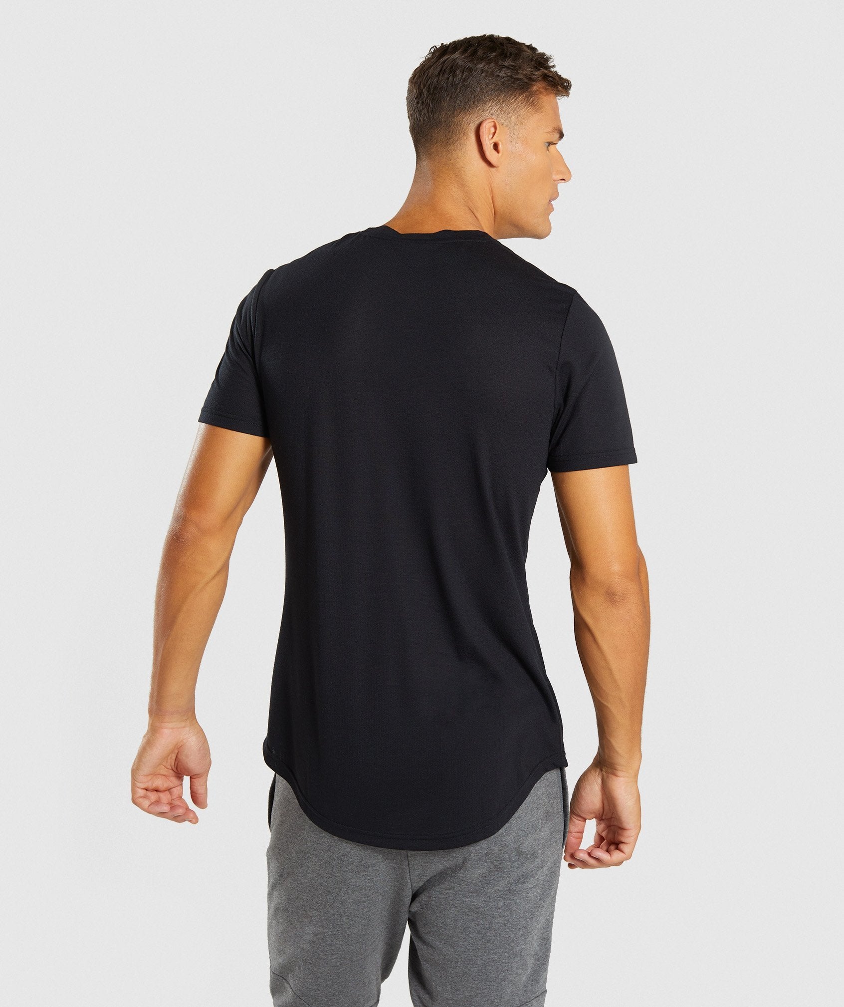 Perforated Longline T-Shirt in Black - view 3