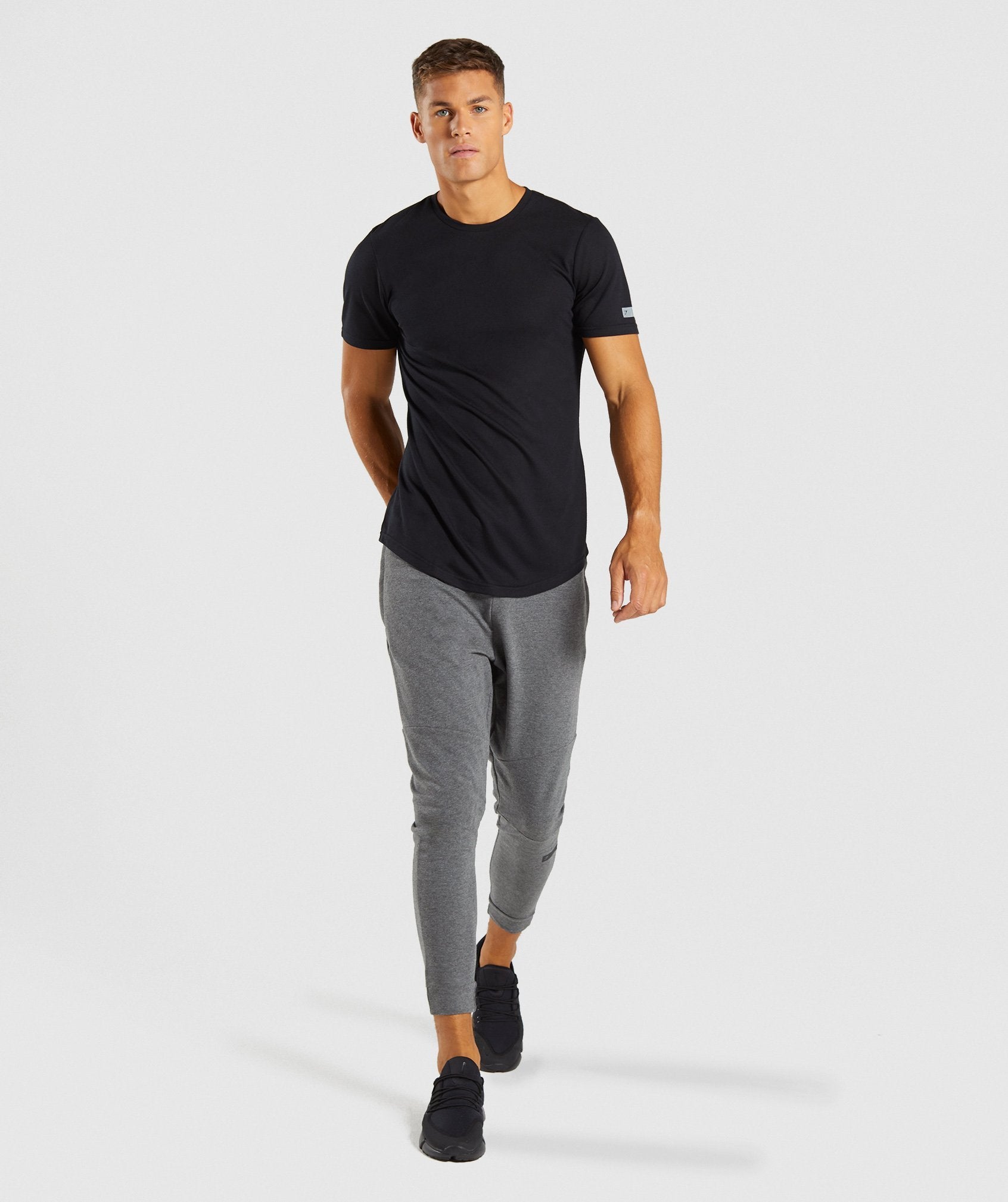 Perforated Longline T-Shirt in Black - view 6