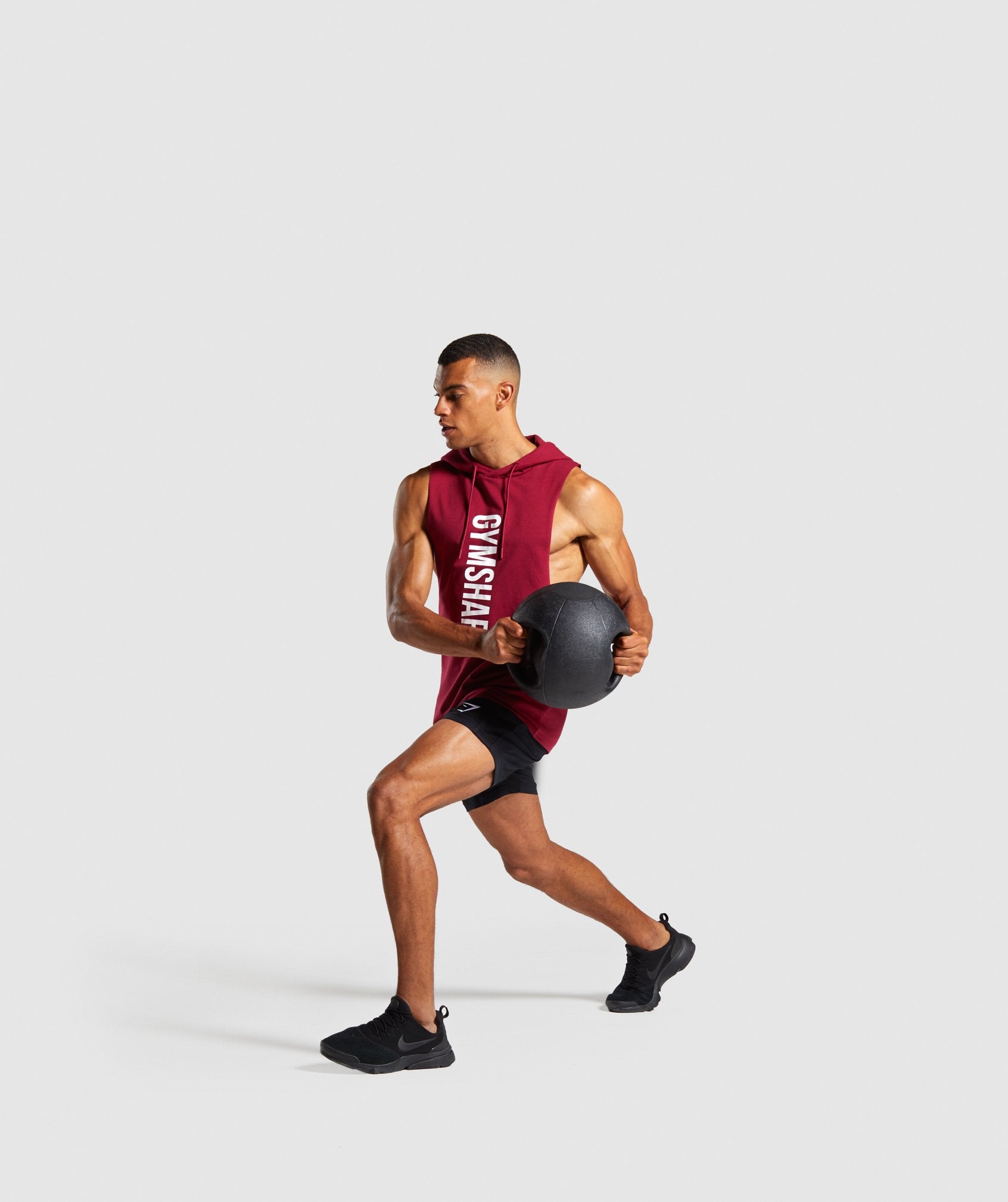 Gymshark Maximize Drop Armhole Hoodie - Claret