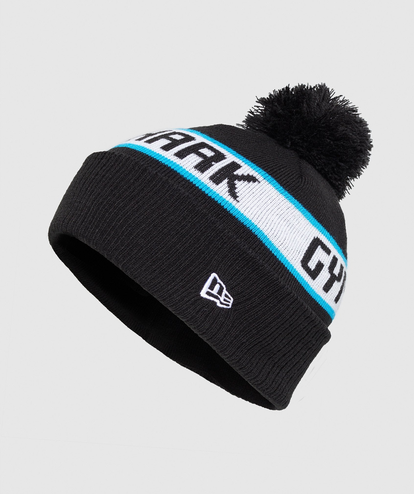 New Era Bobble Beanie in Black/Blue