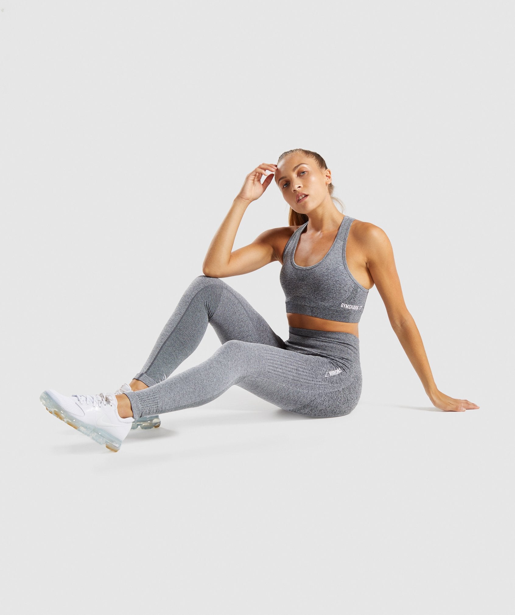 Ombre Seamless Sports Bra  - Black/Light Grey in null - view 4