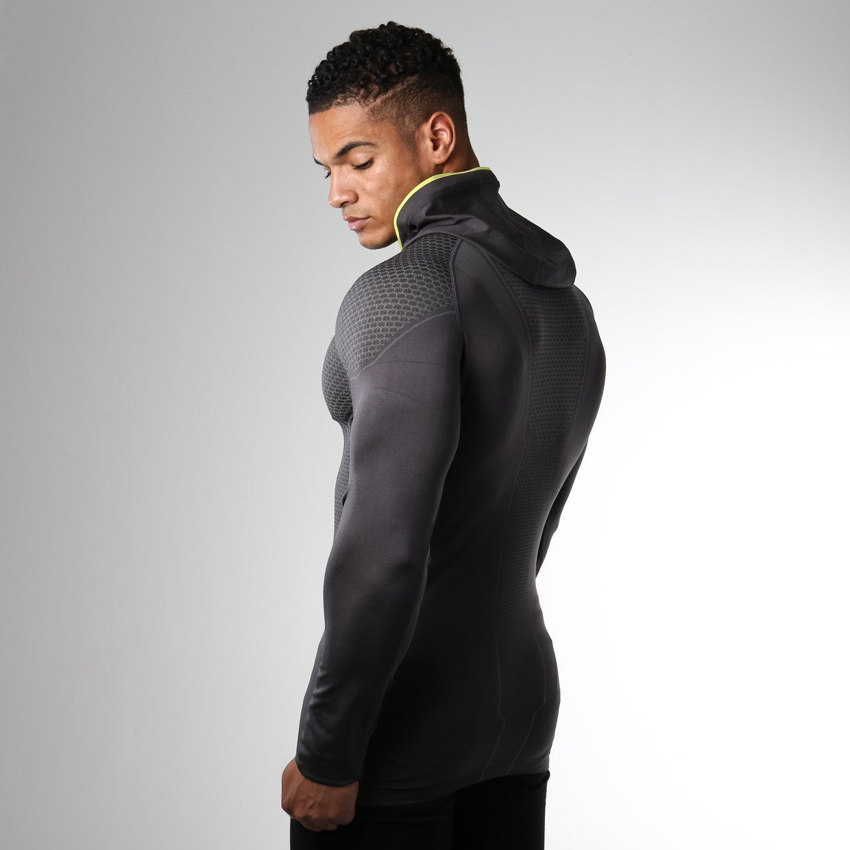 Onyx Seamless Hooded Top in Charcoal - view 4