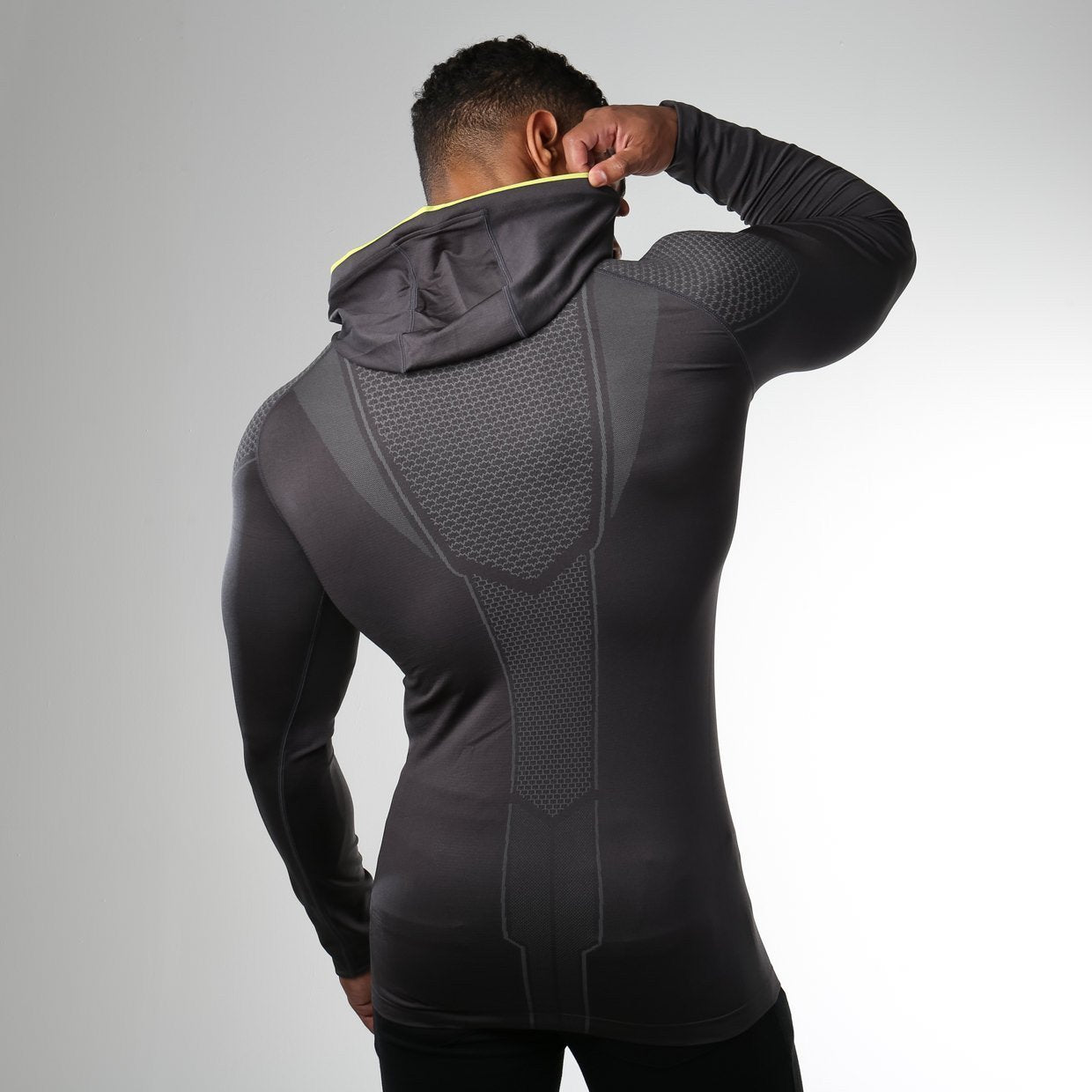 Onyx Seamless Hooded Top in Charcoal - view 2