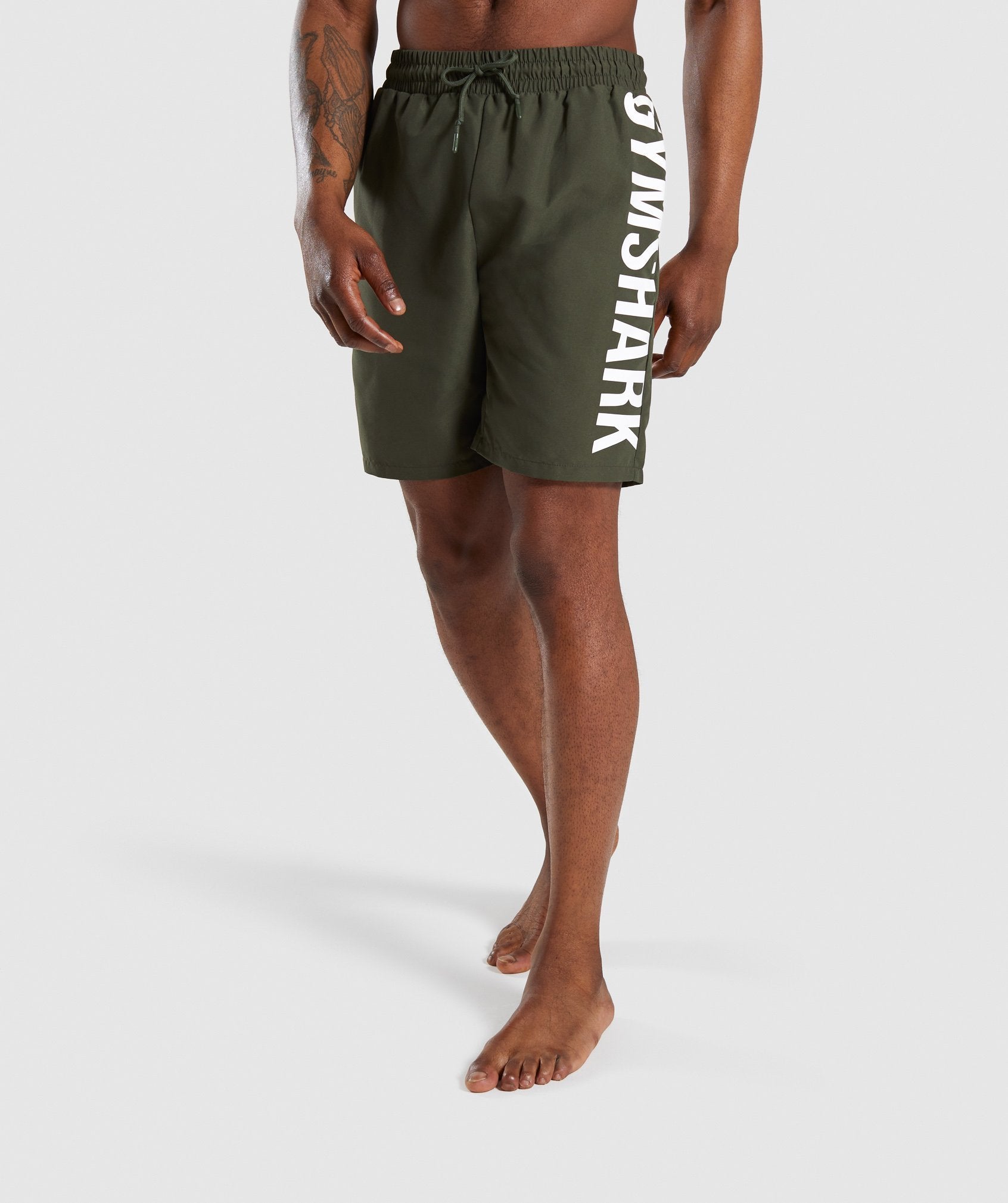 Oversized Logo Board Shorts in Green - view 1