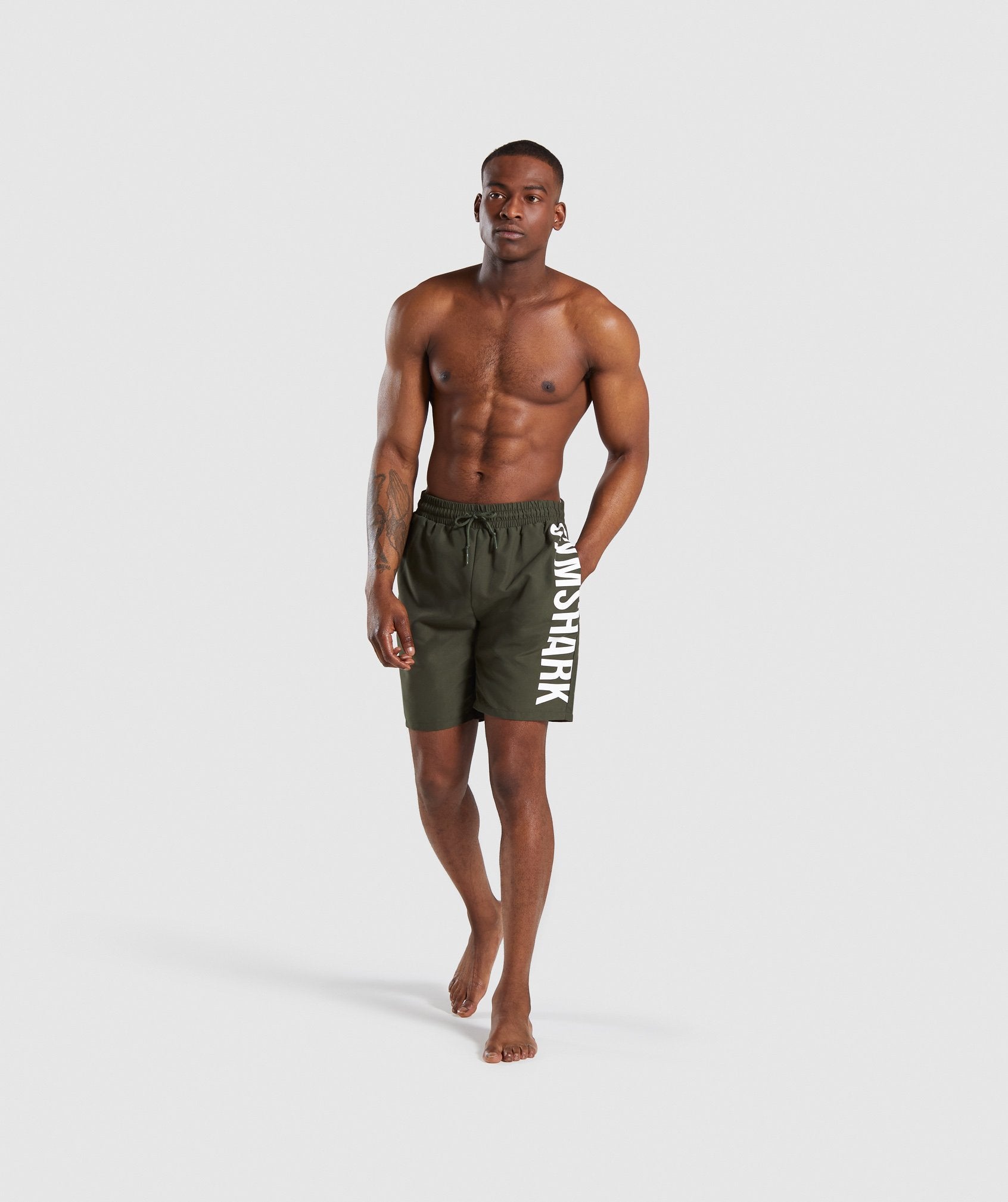 Oversized Logo Board Shorts in Green - view 3