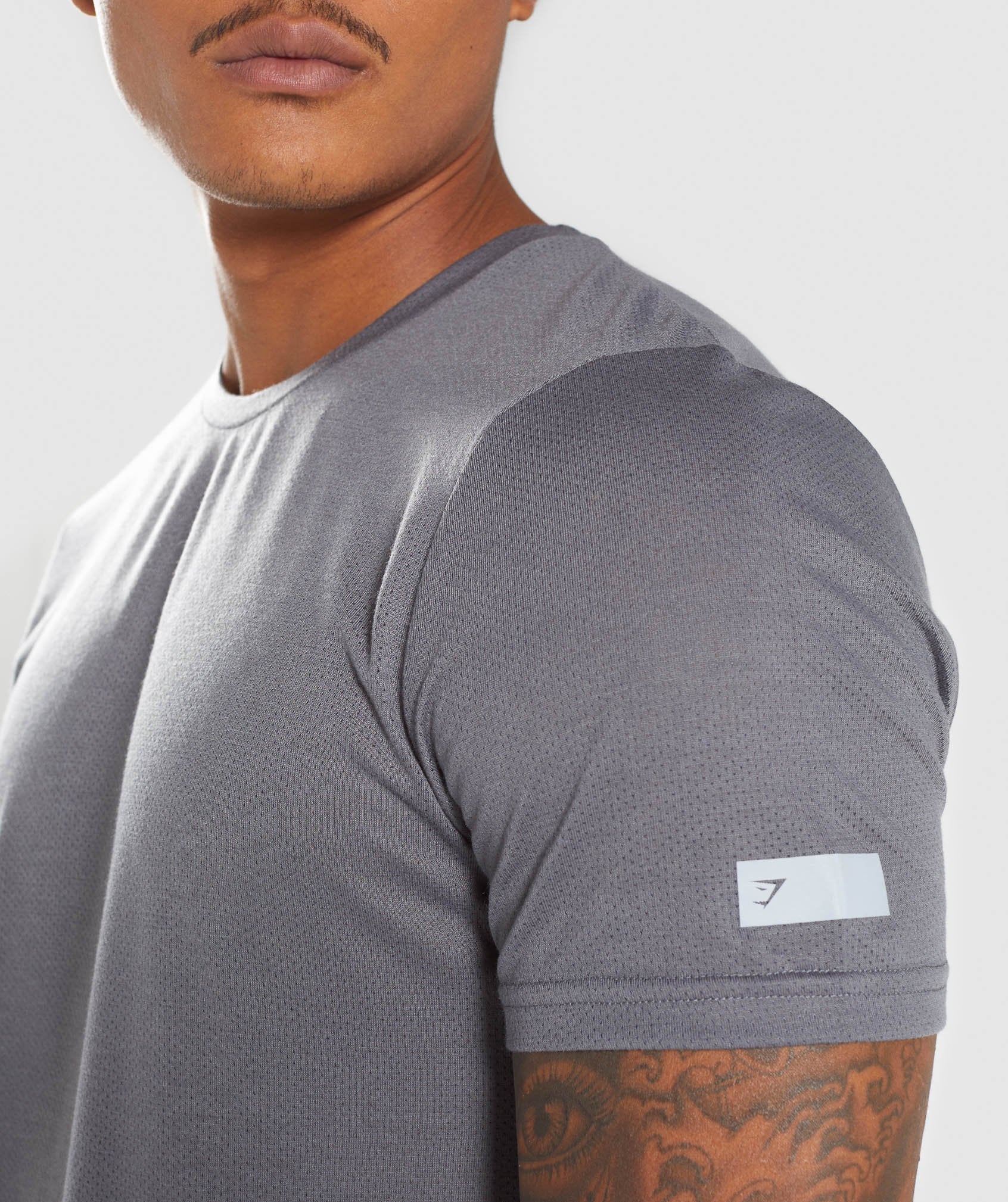 Perforated Longline T-Shirt in Smokey Grey - view 5