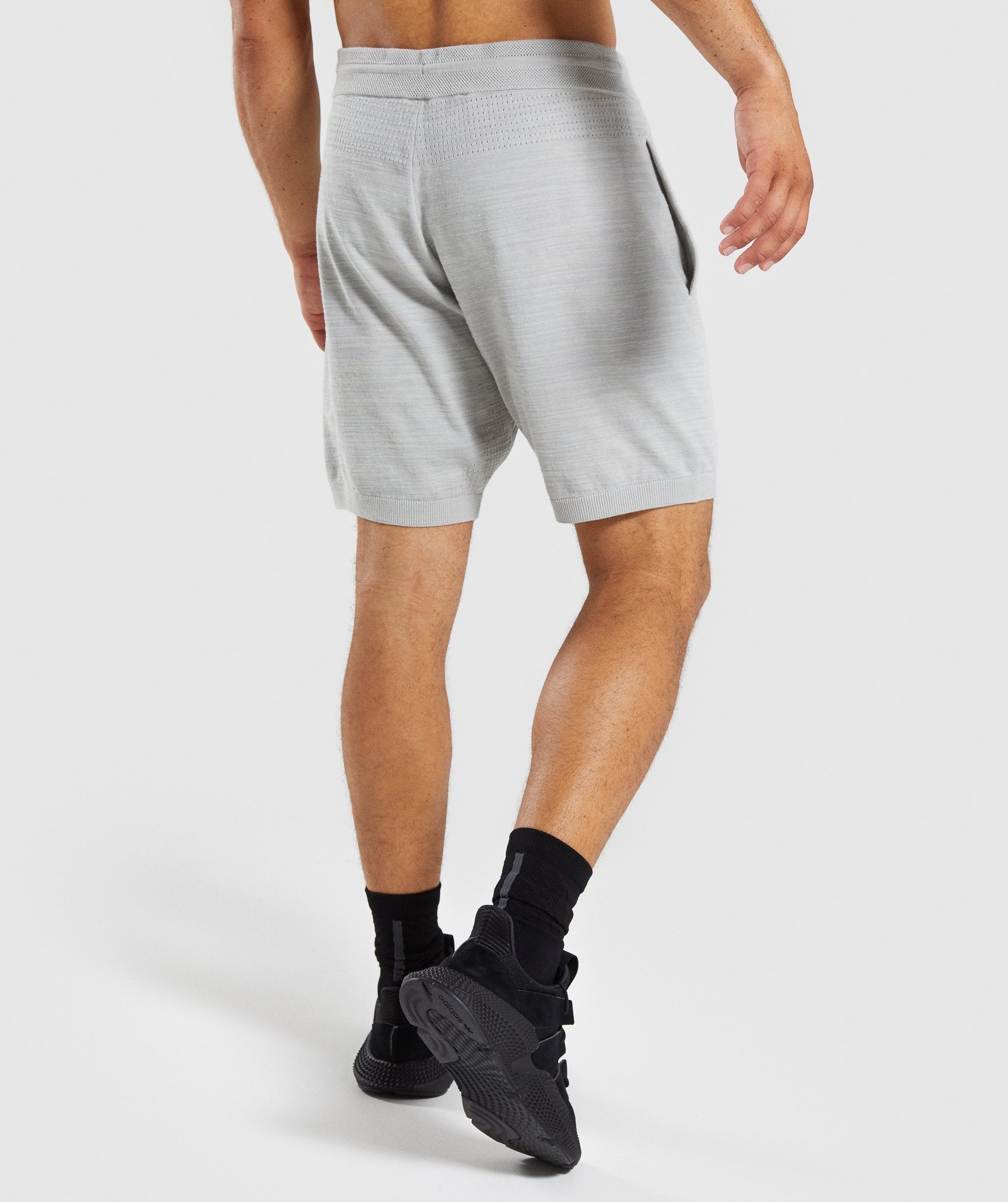 Pinnacle Knit Shorts in Light Grey Marl - view 2