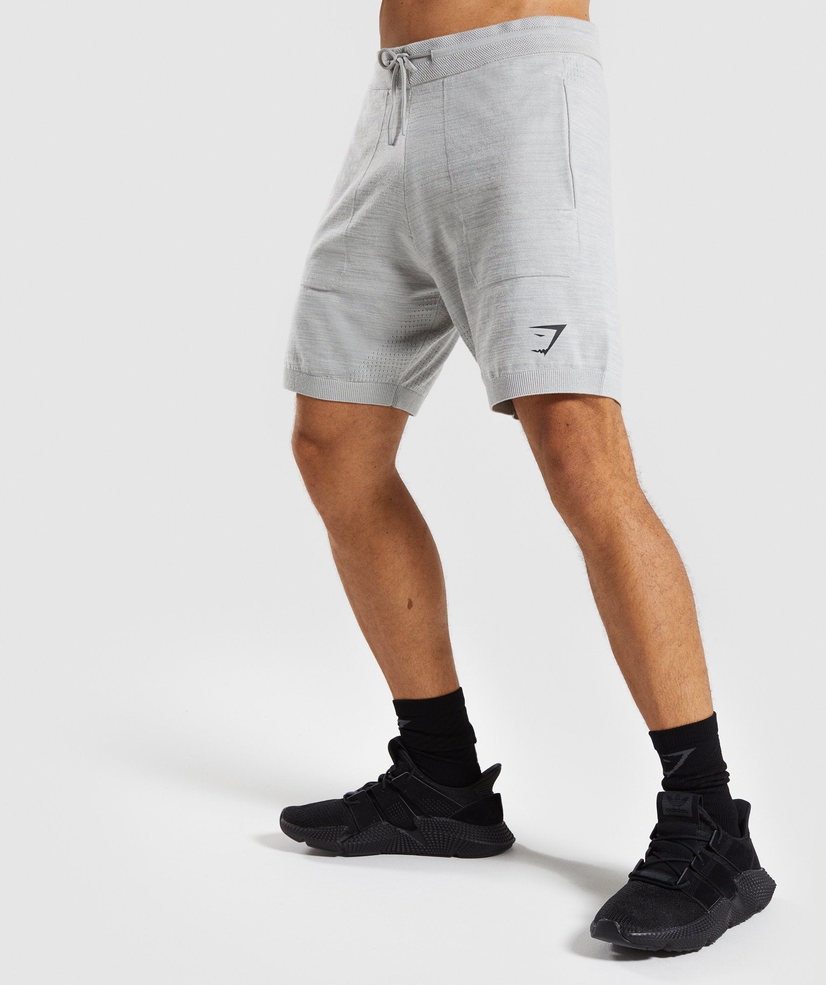 Pinnacle Knit Shorts in Light Grey Marl - view 3